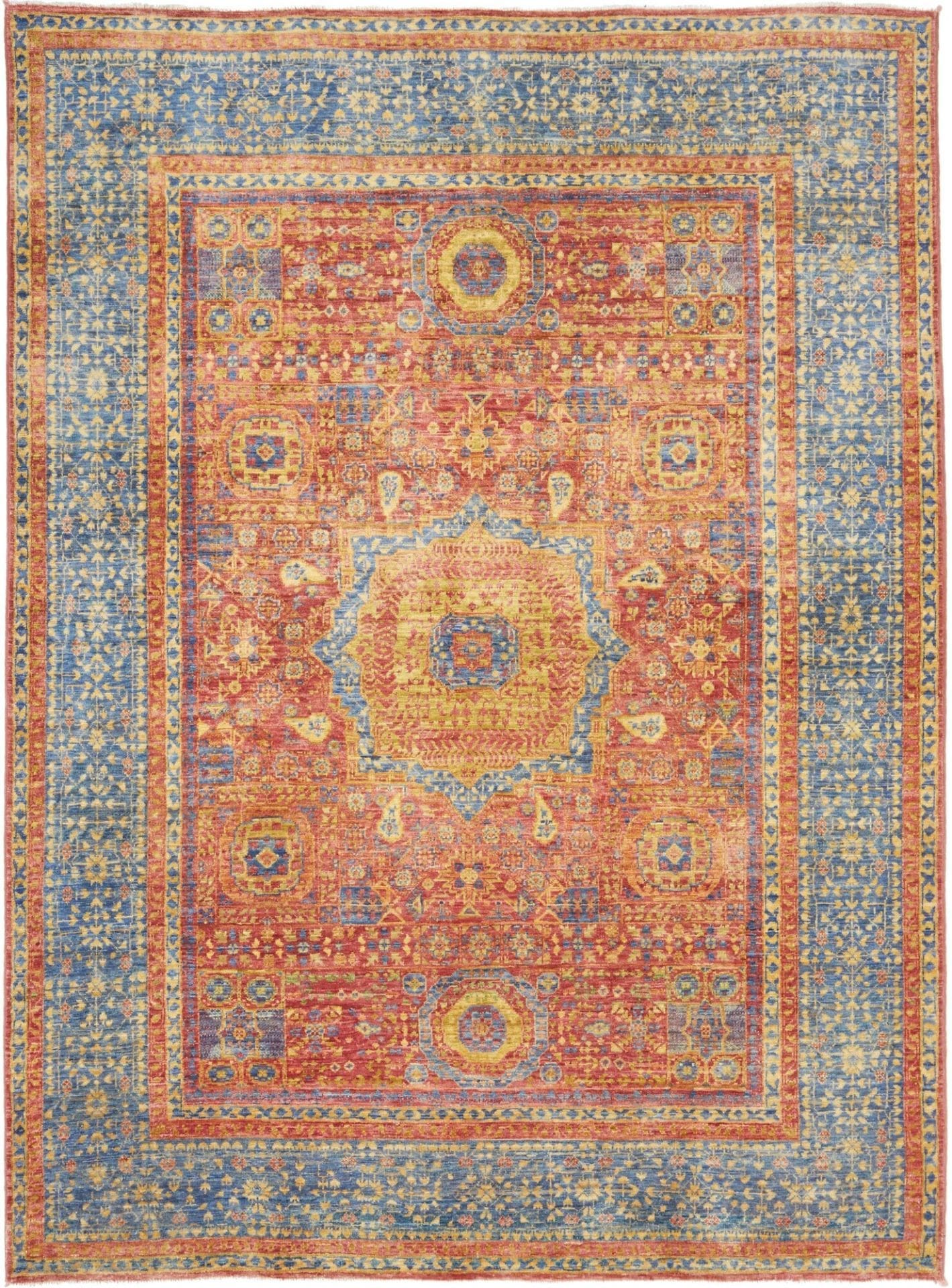 Mamluk Orientteppich 154 x 206 cm, handgeknüpft, Schurwolle