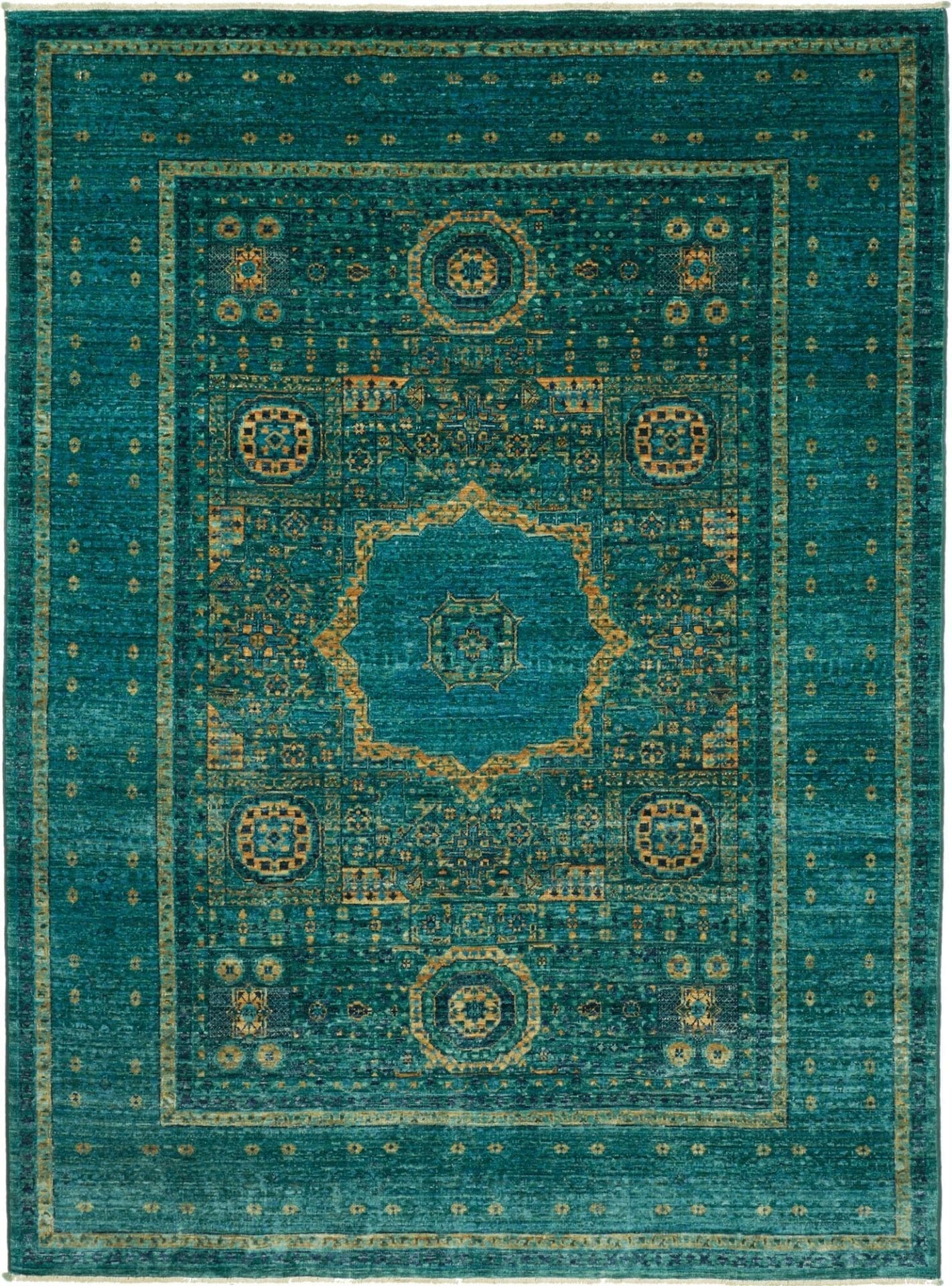 Mamluk Orientteppich 155 x 206 cm – handgeknüpft, Seide/Wolle