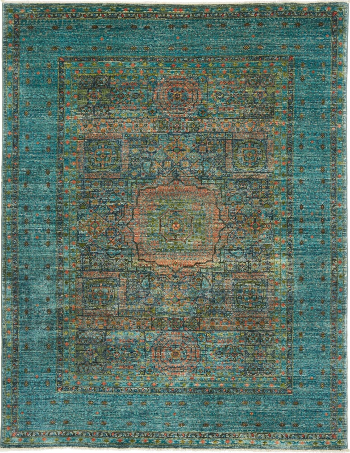 Mamluk Orientteppich 159 x 200cm, handgeknüpft, Seide & Wolle