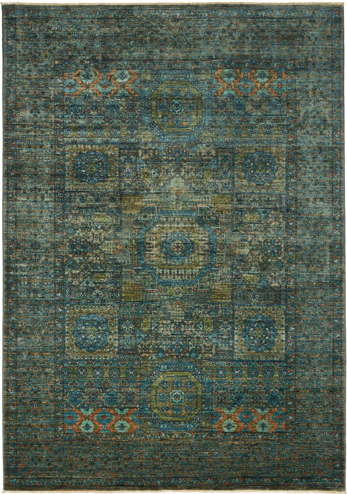 Mamluk Orientteppich 171 x 240 cm, handgeknüpft, Seide/Wolle