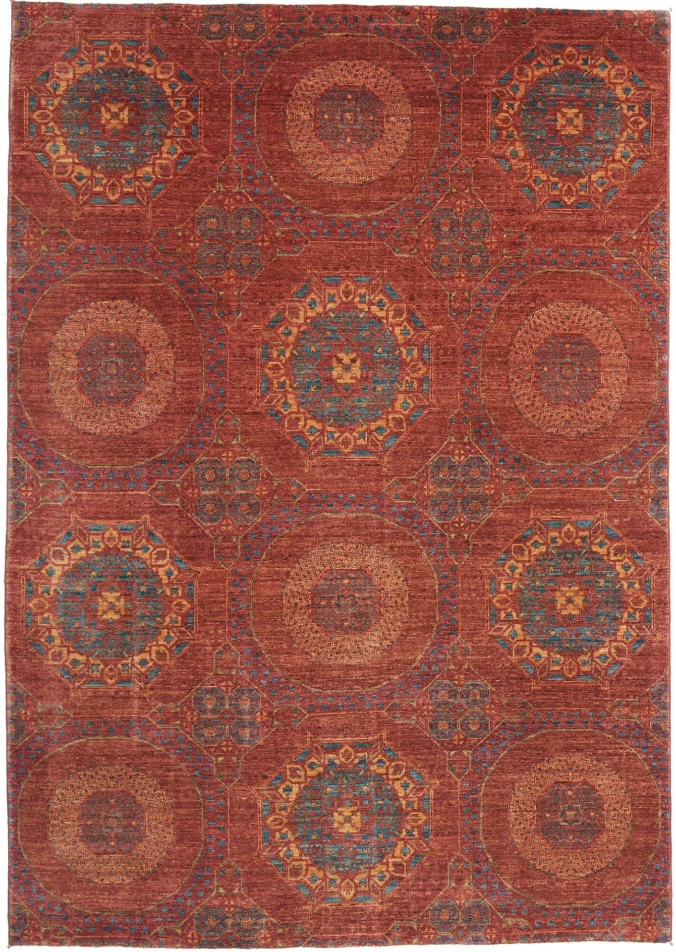 Mamluk Orientteppich 173 x 228cm handgeknüpft aus Schurwolle