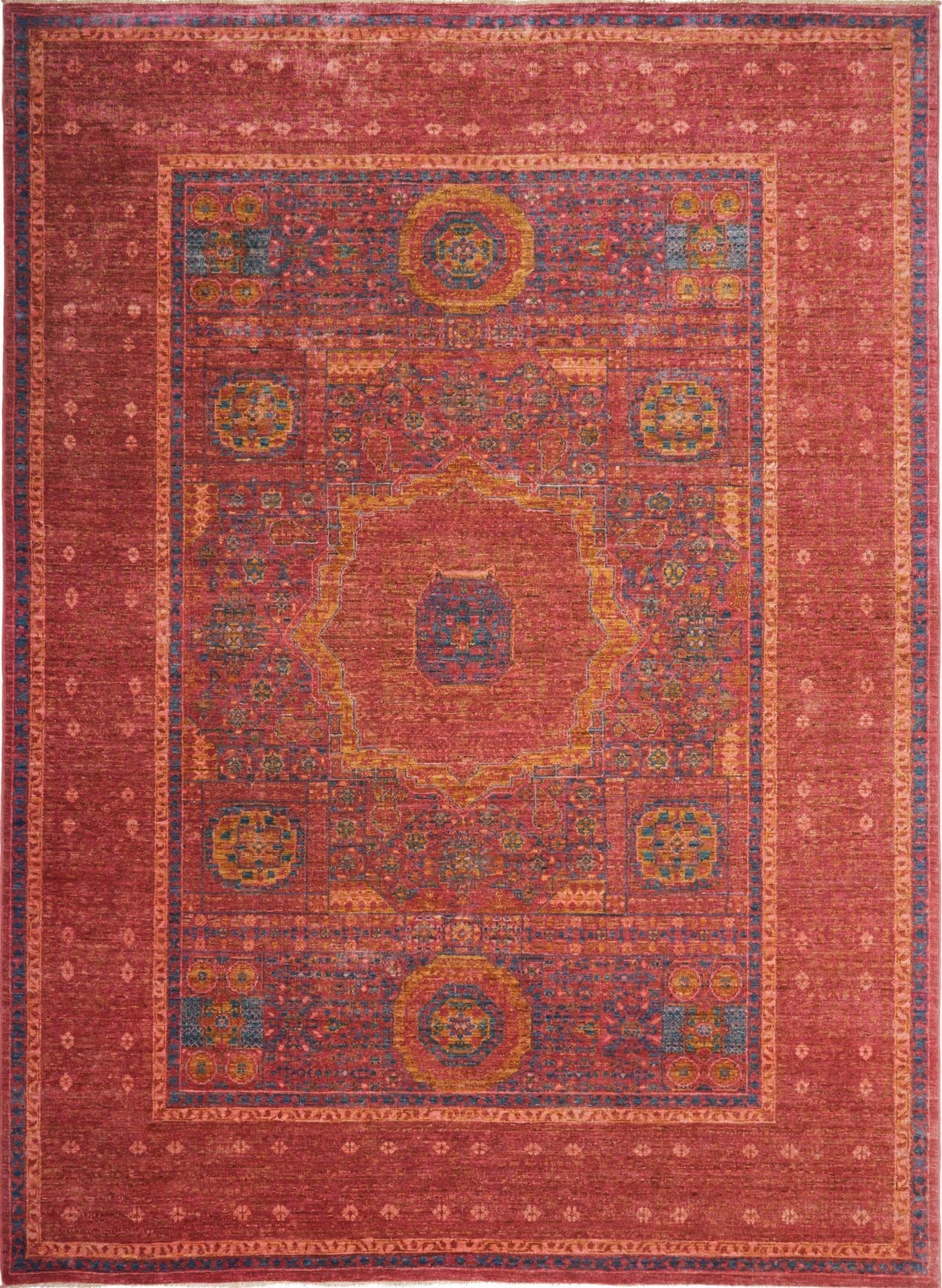 Mamluk Orientteppich 177 x 240cm, handgeknüpft, Seide & Wolle