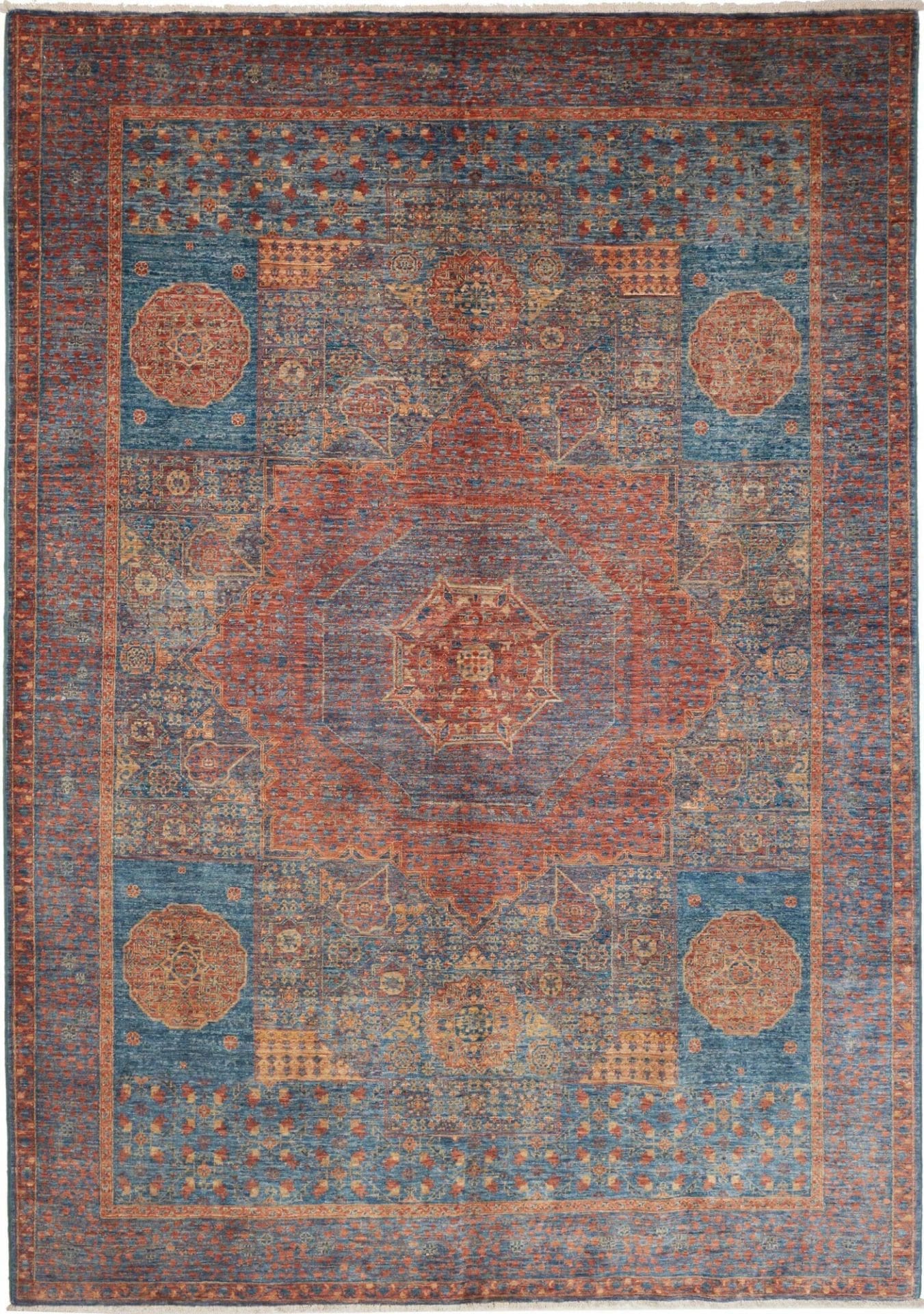 Mamluk Orientteppich 177 x 247 cm | Handgeknüpft aus Wolle