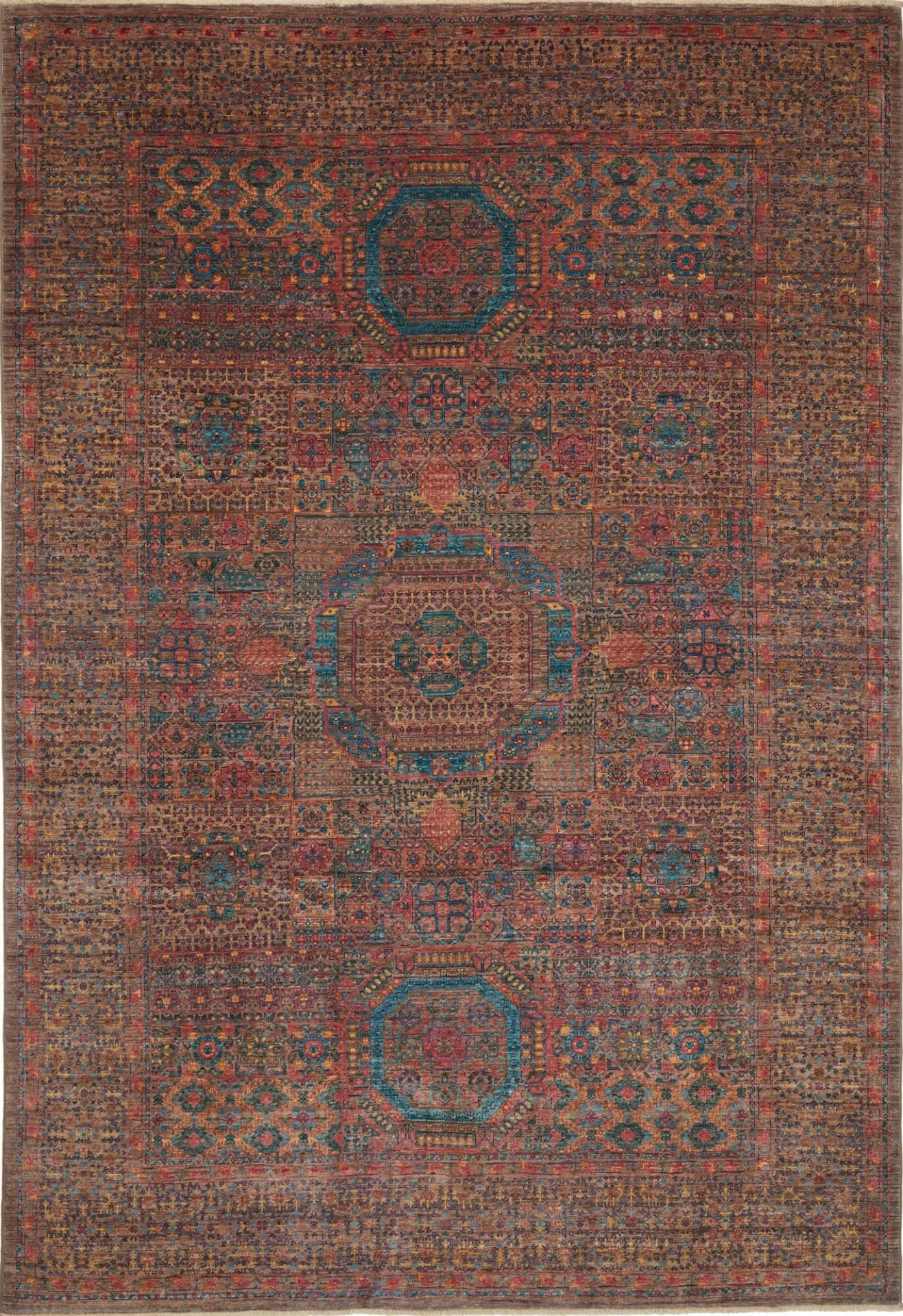 Mamluk Orientteppich 200 x 292cm, handgeknüpft, Seide & Wolle