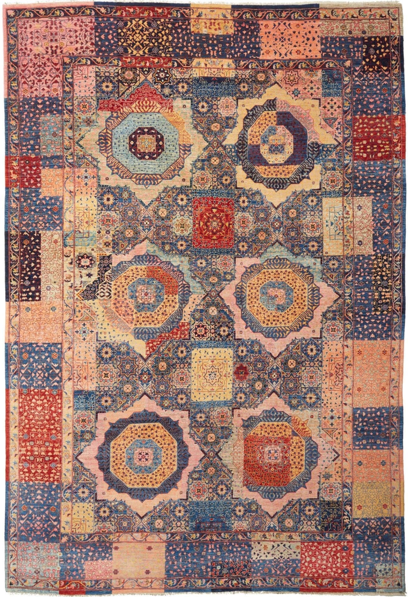 Mamluk Orientteppich 203 x 299 cm, Schurwolle, handgeknüpft