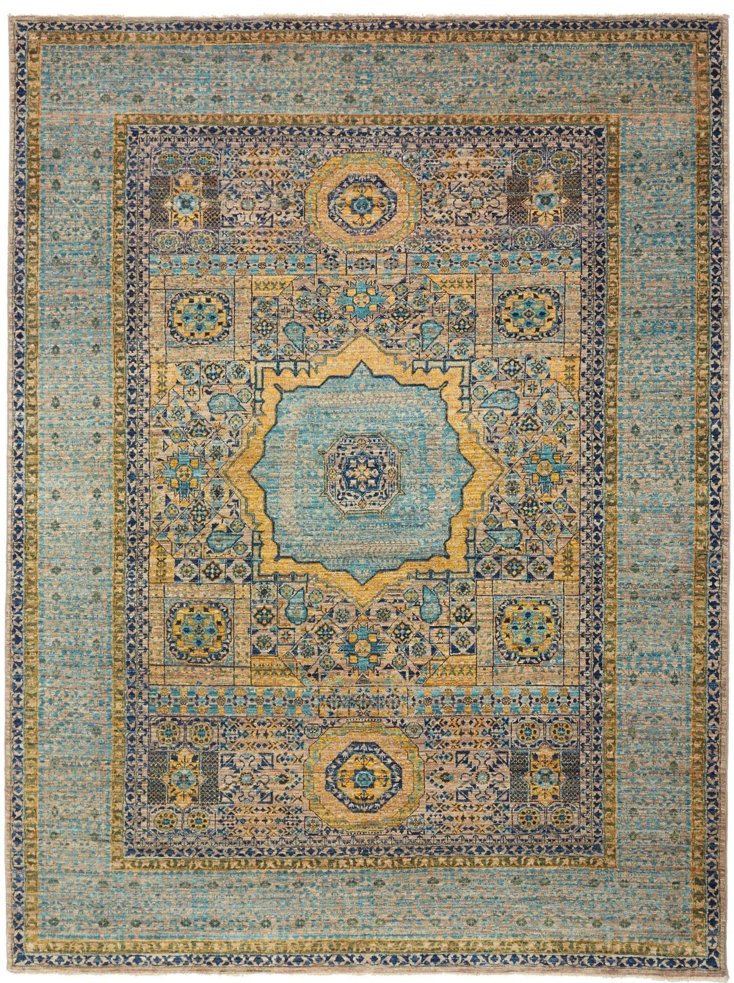 Mamluk Orientteppich 210 x 279cm, Schurwolle, handgeknüpft