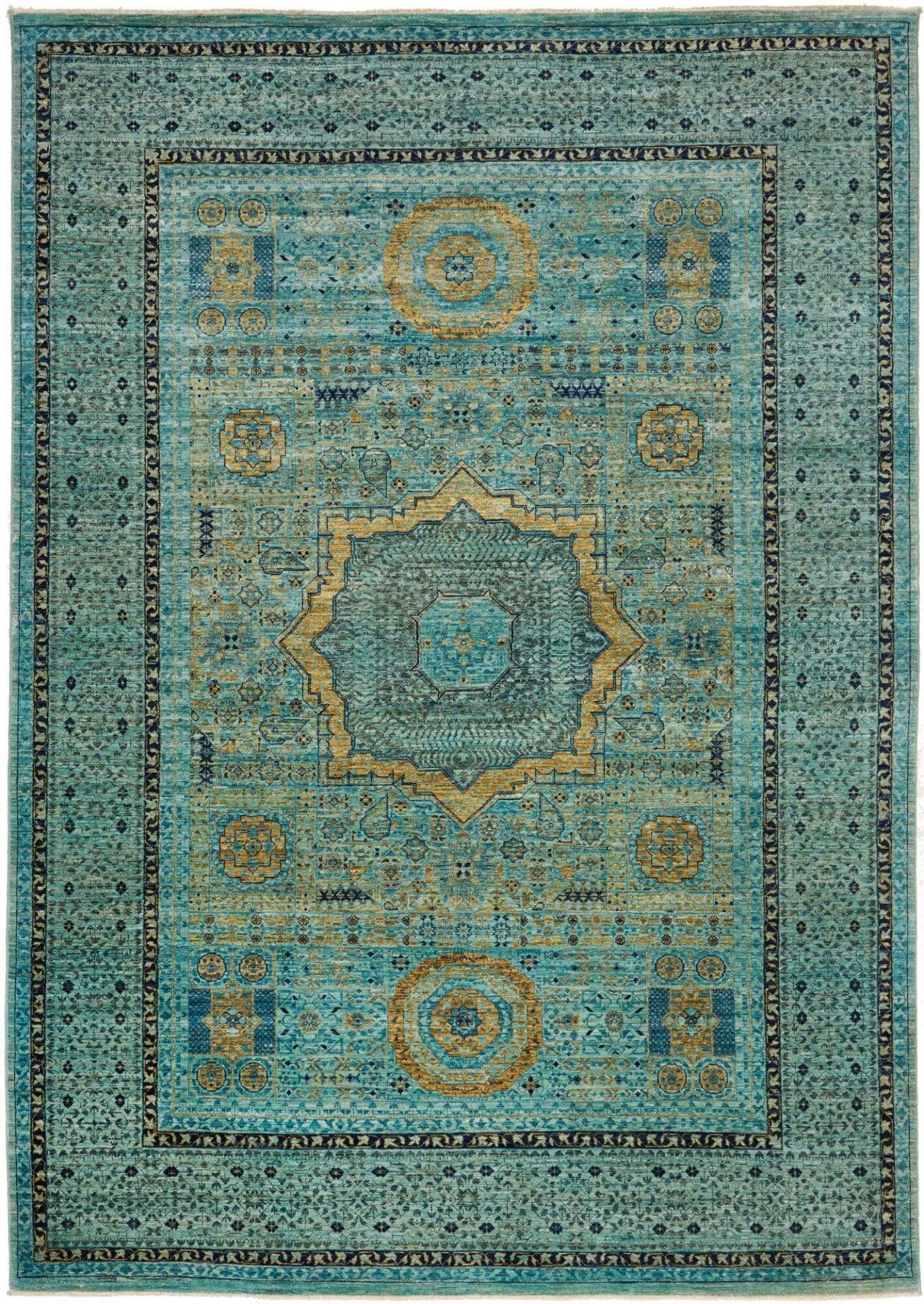 Mamluk Orientteppich 210 x 294 cm, handgeknüpft, Schurwolle