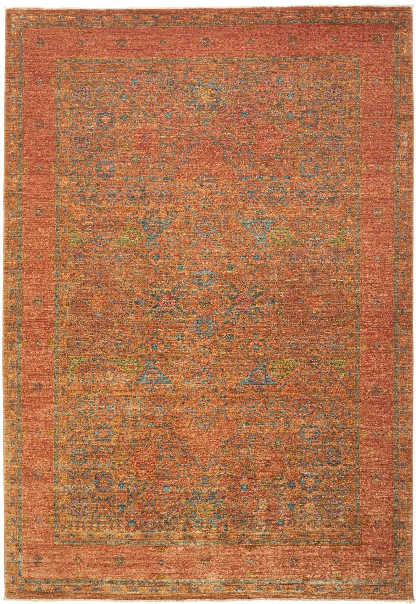 Mamluk Orientteppich 213 x 298cm Seide, handgeknüpft, hohe Qualität