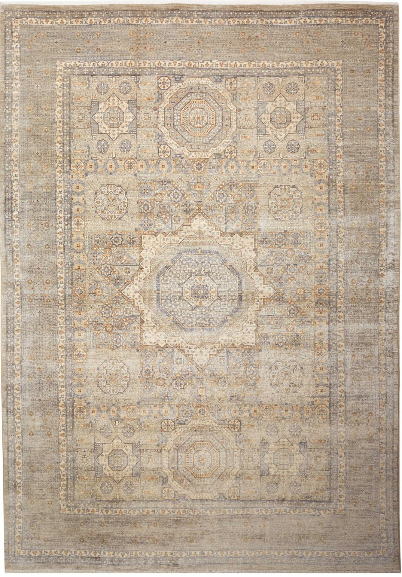 Mamluk Orientteppich 245 x 345 cm, Seide, handgeknüpft
