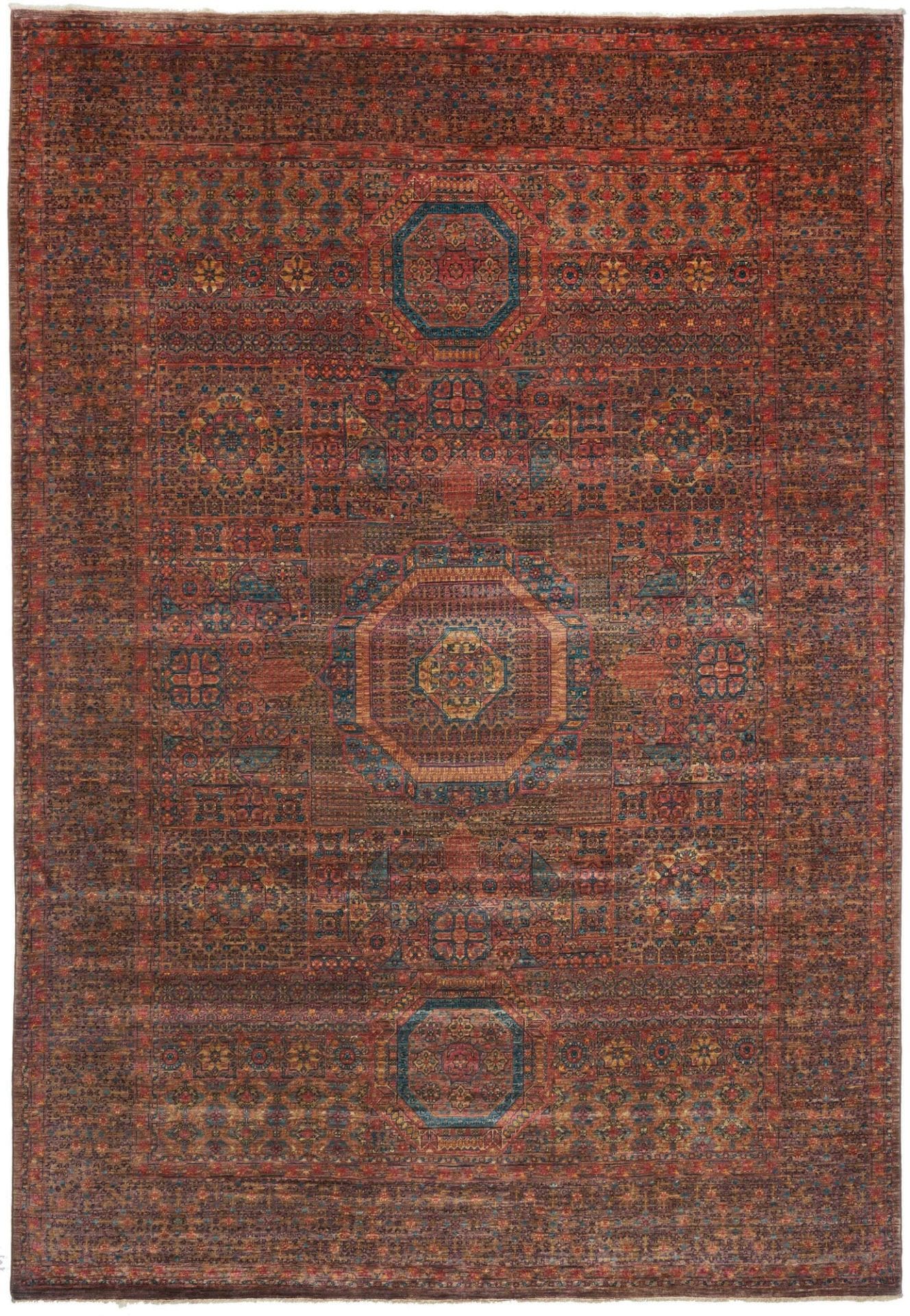 Mamluk Orientteppich 246 x 354 cm, handgeknüpft, Schurwolle