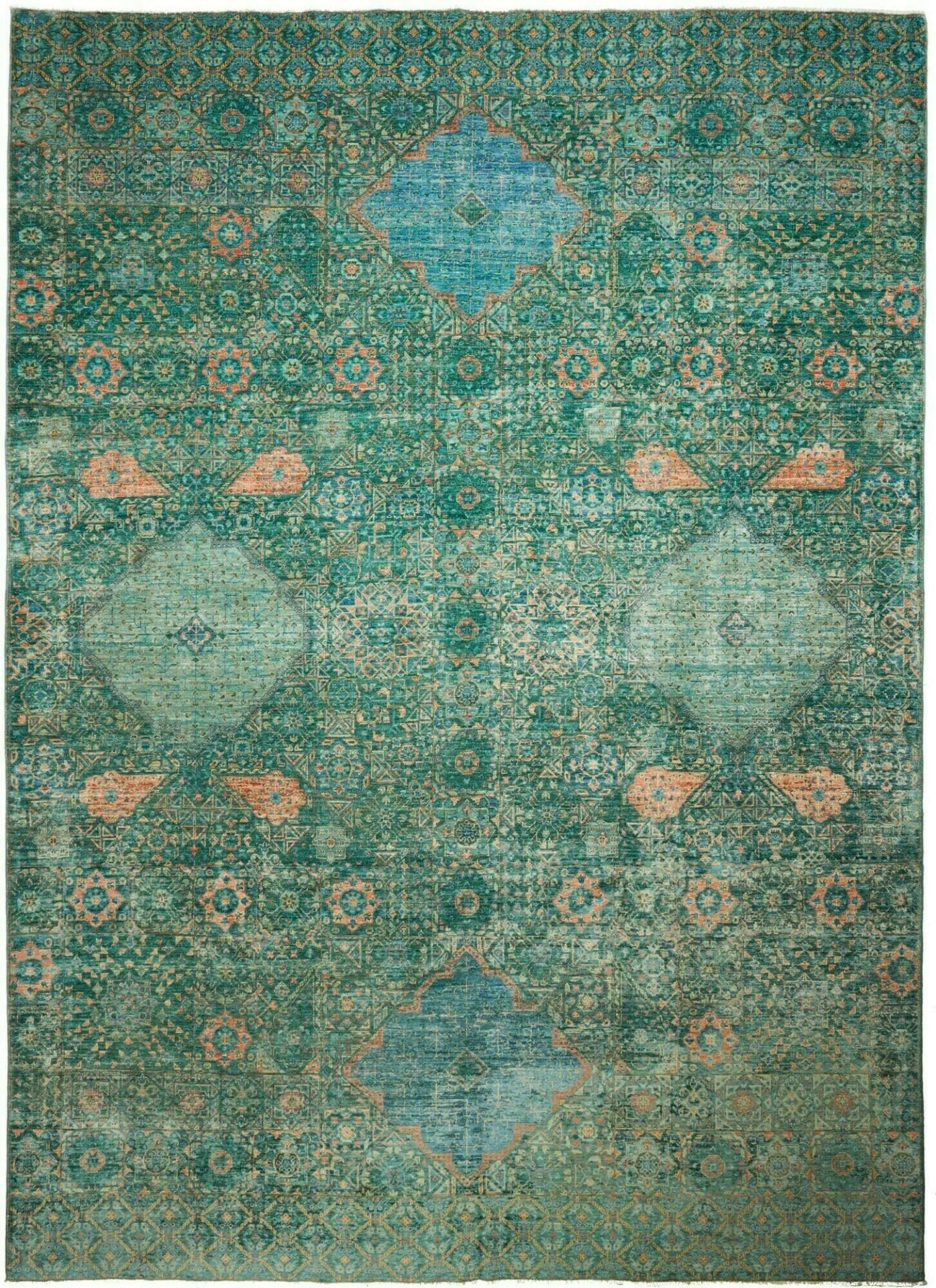 Mamluk Orientteppich 249 x 342 cm, Schurwolle, handgeknüpft