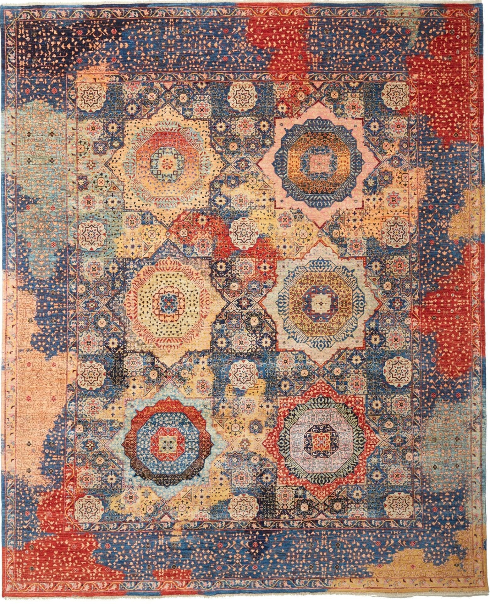 Mamluk Orientteppich 251 x 305 cm aus Schurwolle, handgeknüpft