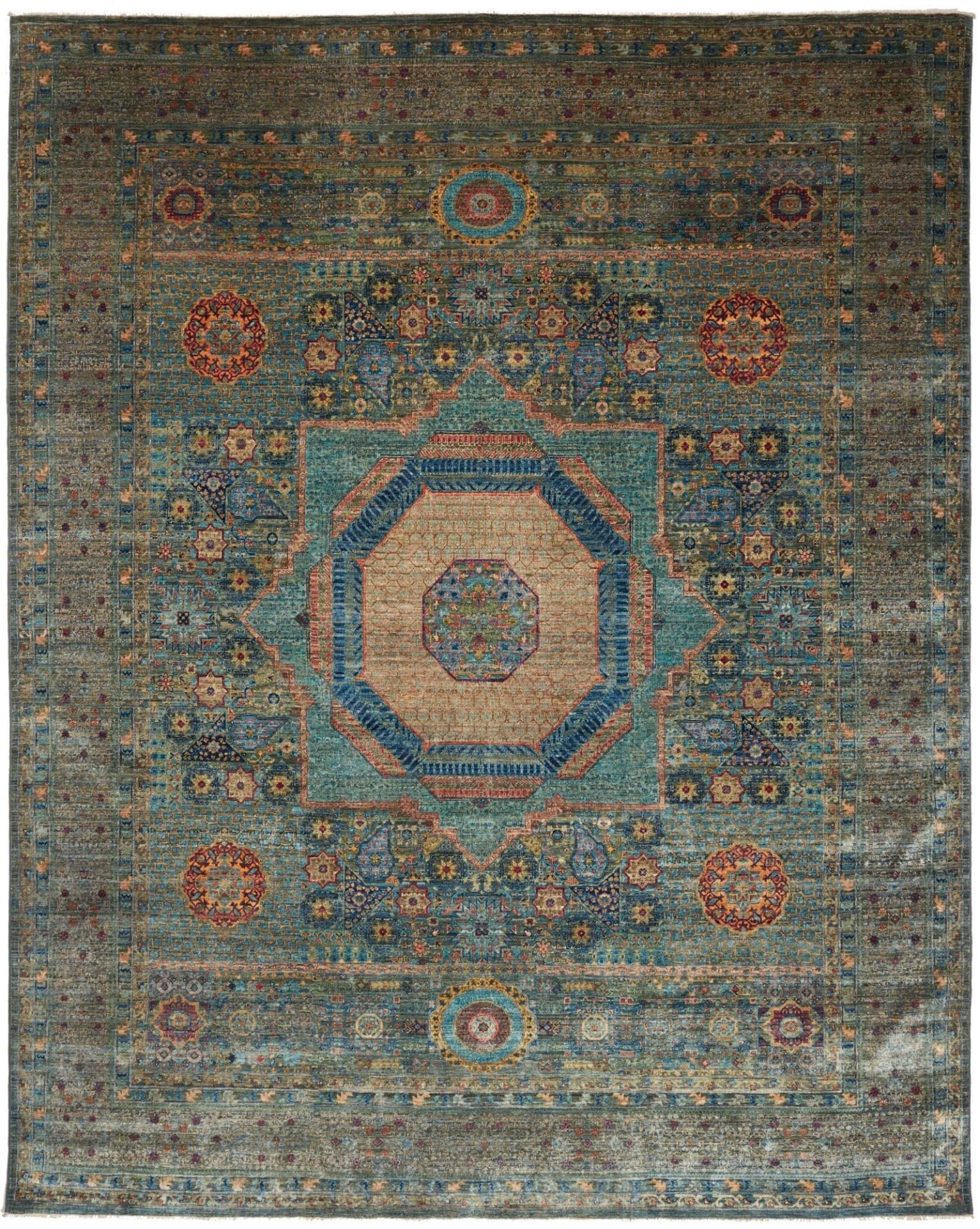 Mamluk Orientteppich 254 x 317 cm, Schurwolle, handgeknüpft