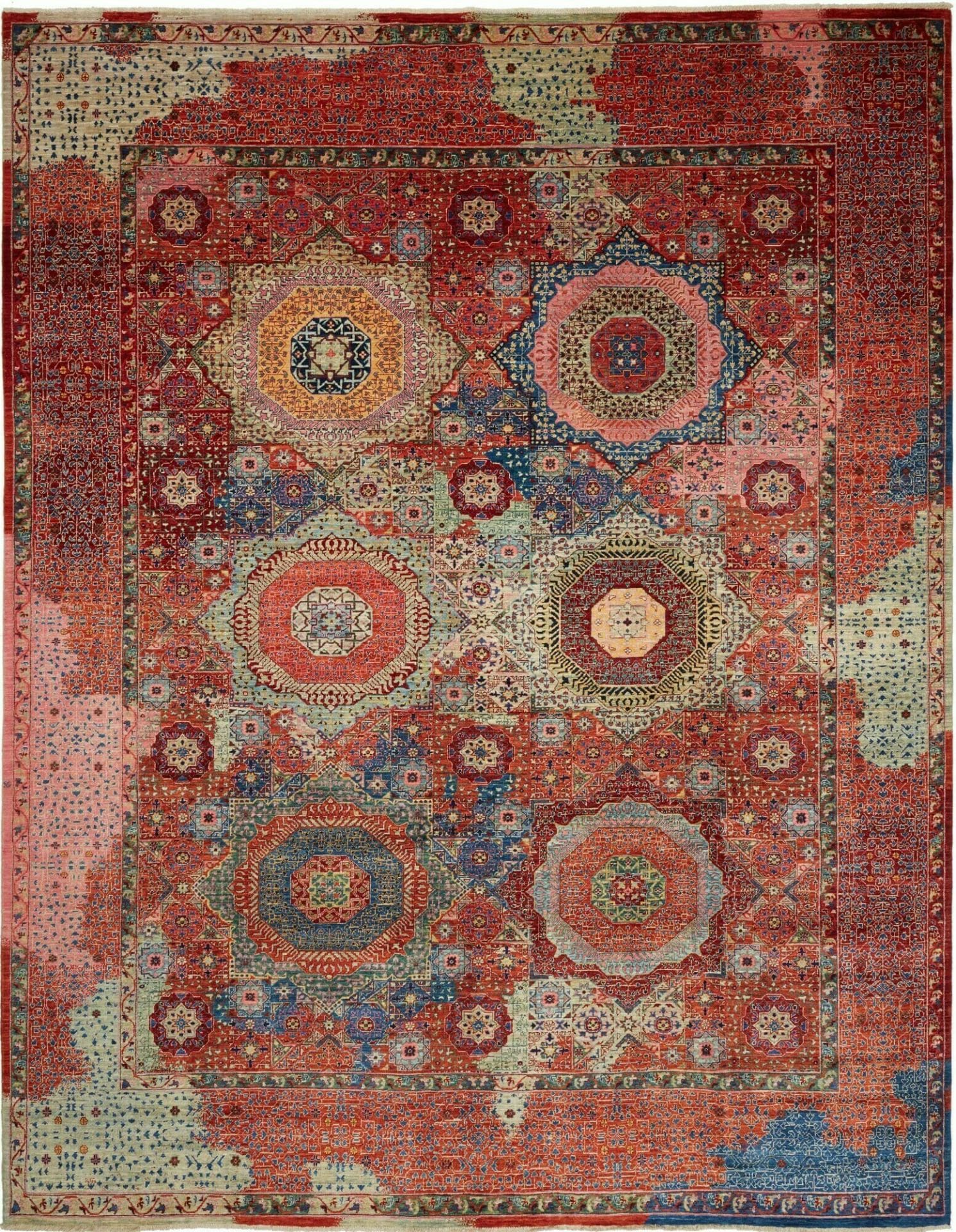 Mamluk Orientteppich 277 x 353 cm - Handgeknüpft, Seide, Wolle