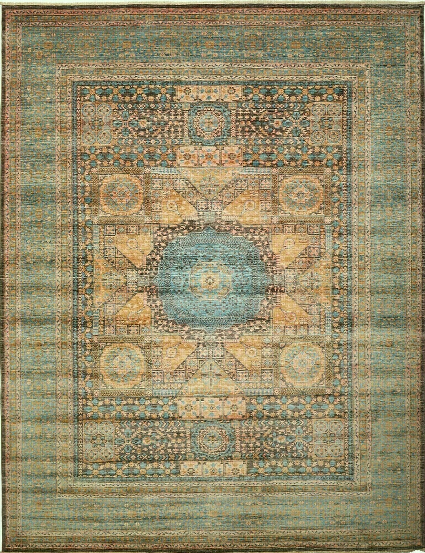 Mamluk Orientteppich 279 x 356cm, Seide, handgeknüpft
