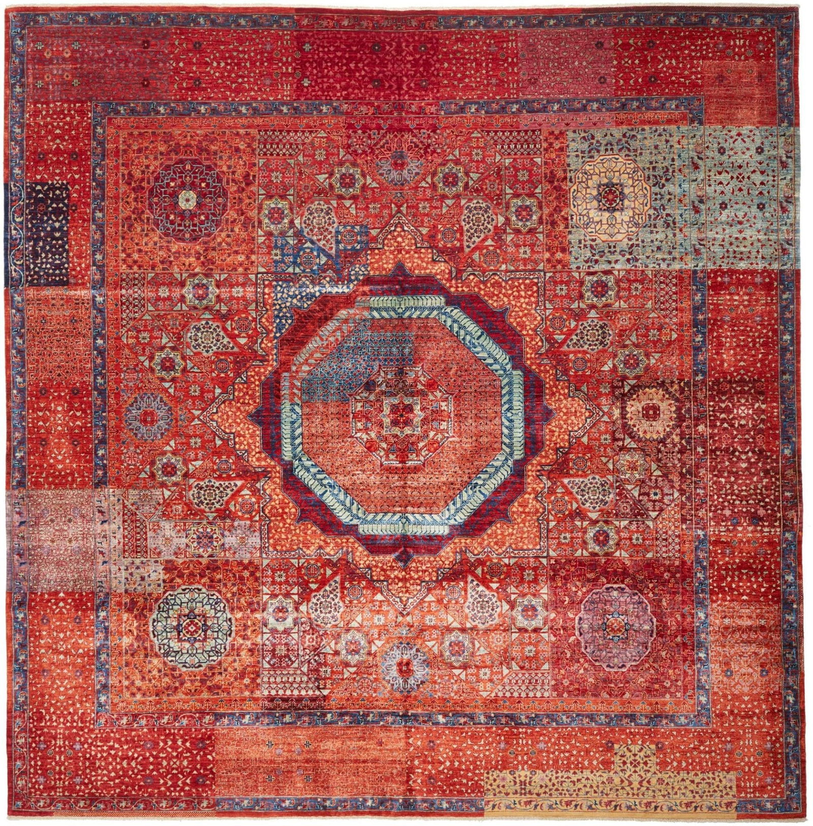 Mamluk Orientteppich 302x299cm, handgeknüpft, Schurwolle