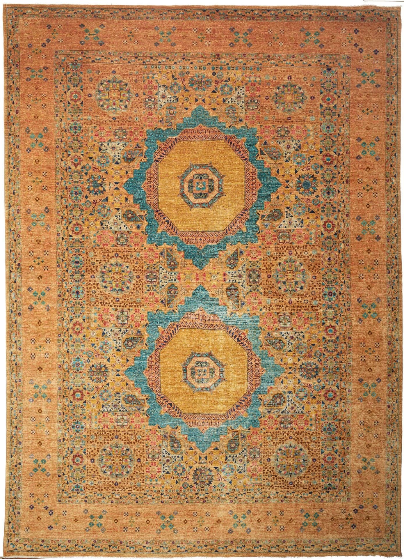 Mamluk Orientteppich 308 x 430 cm, Schurwolle, handgeknüpft
