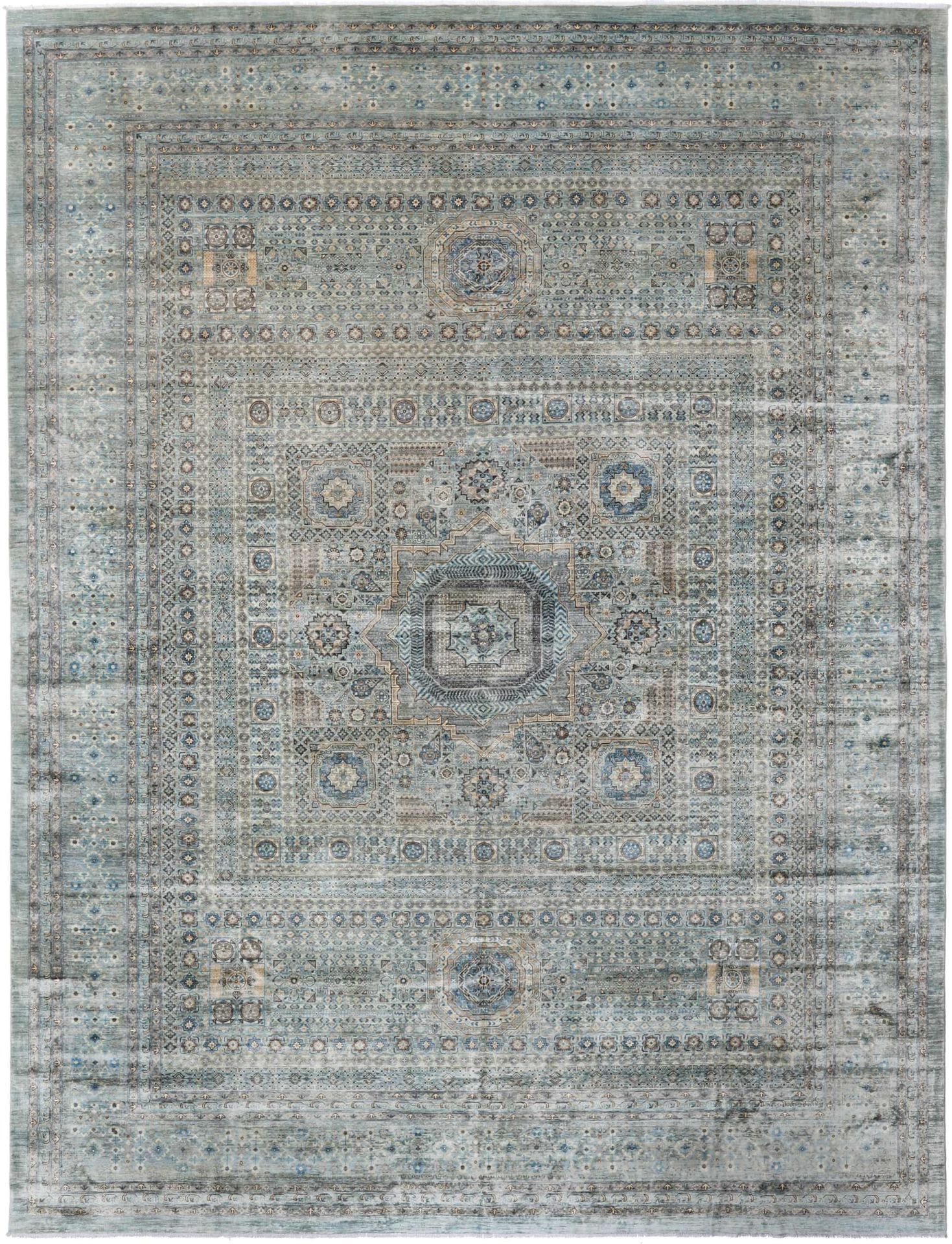 Mamluk Orientteppich 370 x 483 cm, Schurwolle, handgeknüpft