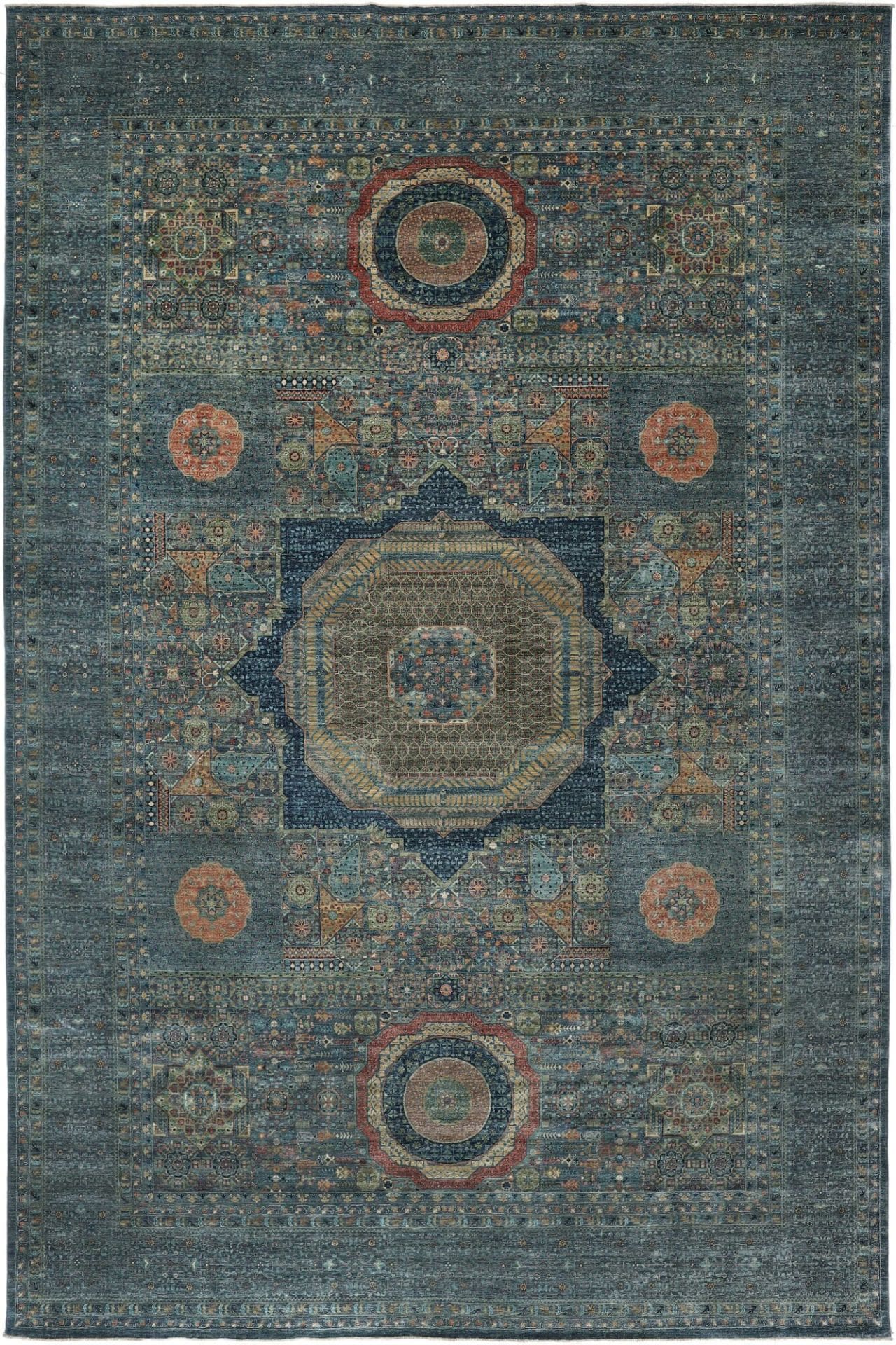 Mamluk Orientteppich 391 x 594cm, Schurwolle, handgeknüpft