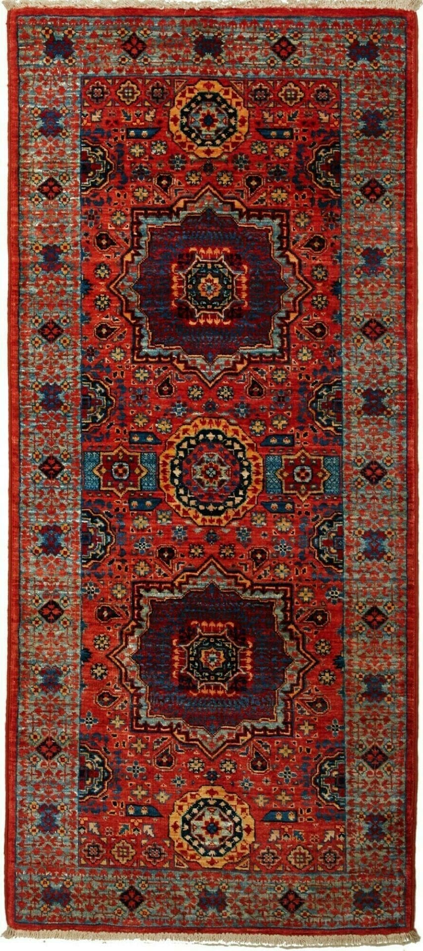 Mamluk Orientteppich 67 x 148cm aus Schurwolle, handgeknüpft