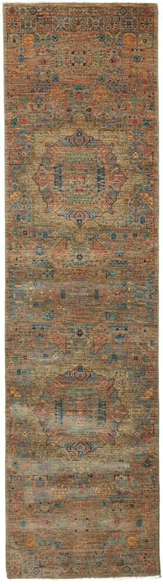 Mamluk Orientteppich 83 x 300cm aus Schurwolle, handgeknüpft