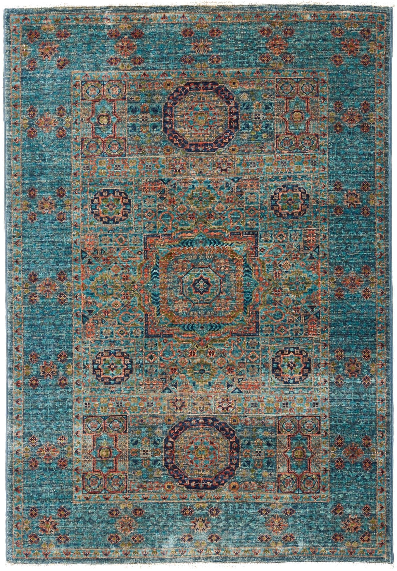 Mamluk Orientteppich 86 x 116 cm, handgeknüpft, Seide, hoher Qualität