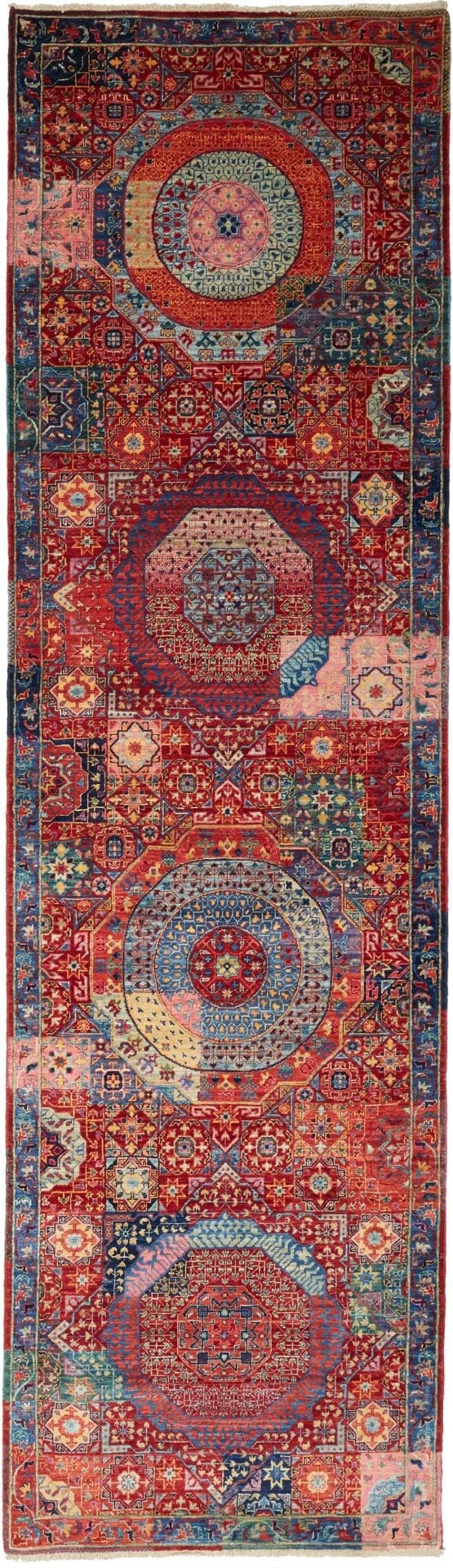 Mamluk Orientteppich 86 x 292 cm - Handgeknüpft aus Schurwolle
