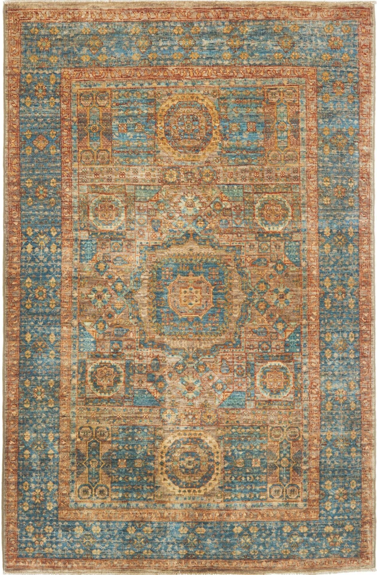 Mamluk Teppich 102 x 153cm, Seide, handgeknüpft, Orientteppich
