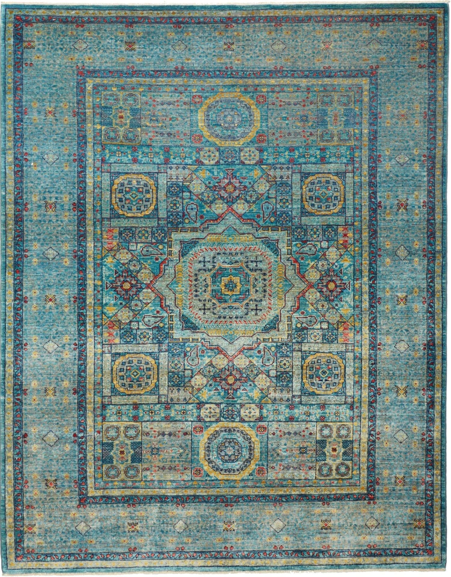 Mamluk Teppich 156 x 200cm, Schurwolle, handgeknüpft, Orientteppich