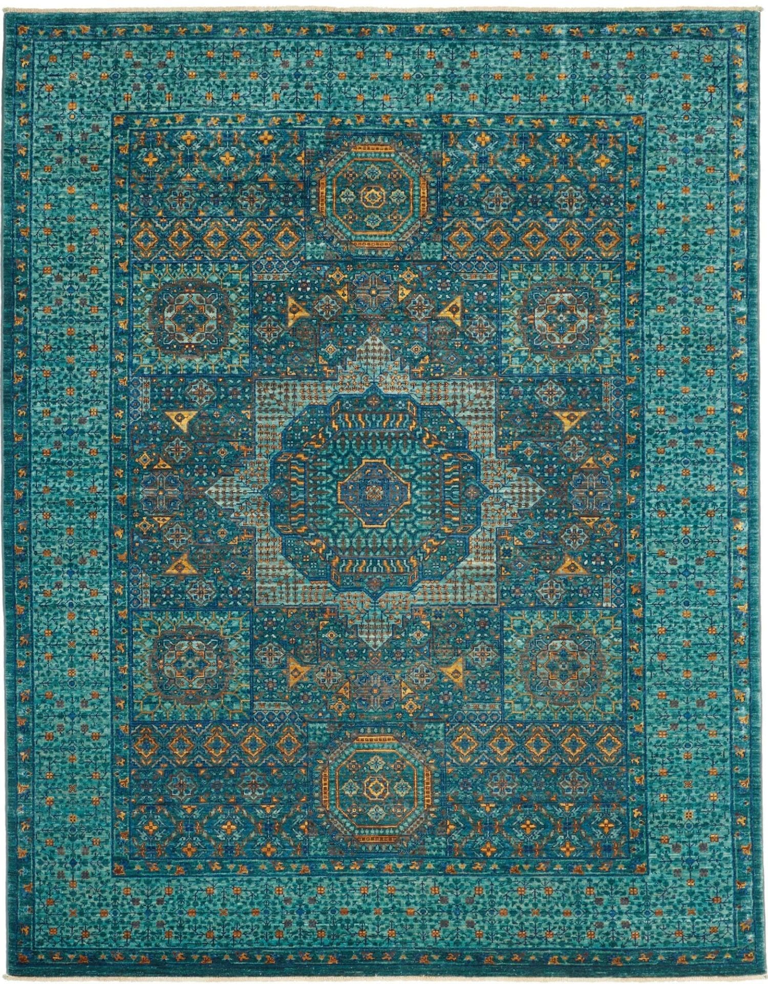 Mamluk Teppich 160 x 203cm, Schurwolle, handgeknüpft, Orientteppich
