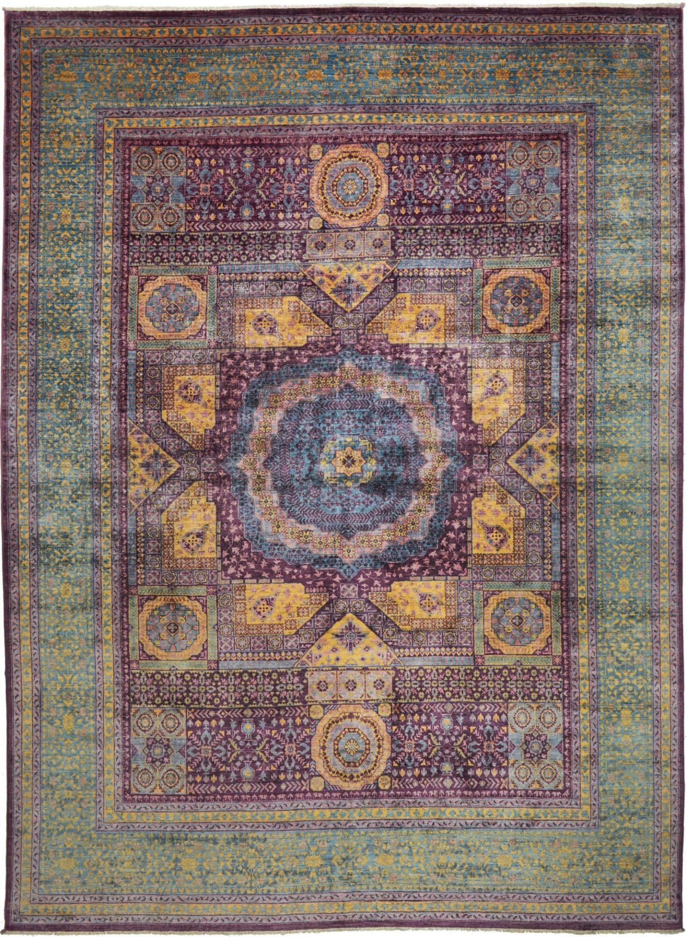 Mamluk Teppich 273 x 347 cm aus Schurwolle, handgeknüpft, Orientteppich