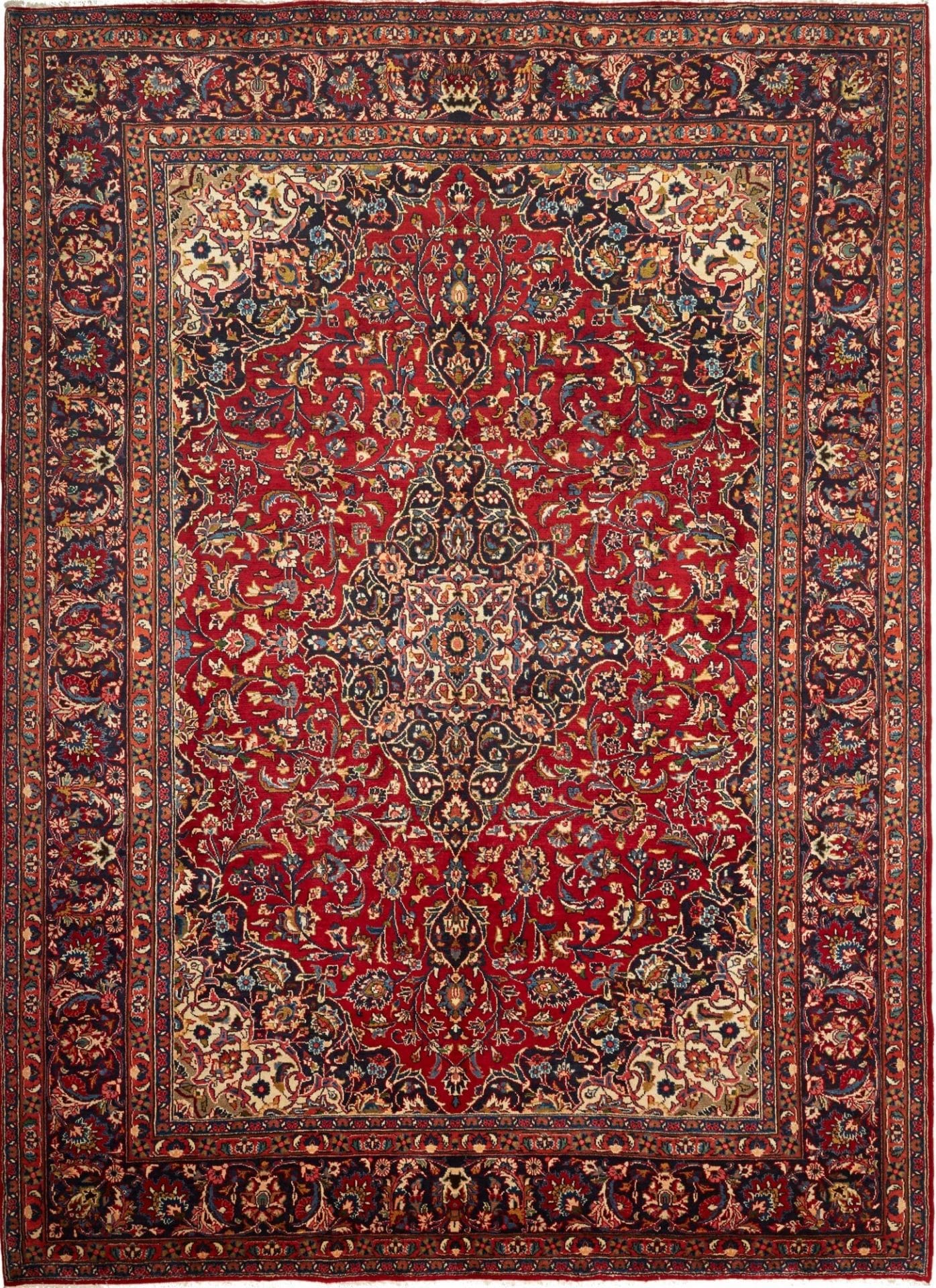 Mashad Teppich 253 x 345cm, florale Muster, Schurwolle, handgeknüpft