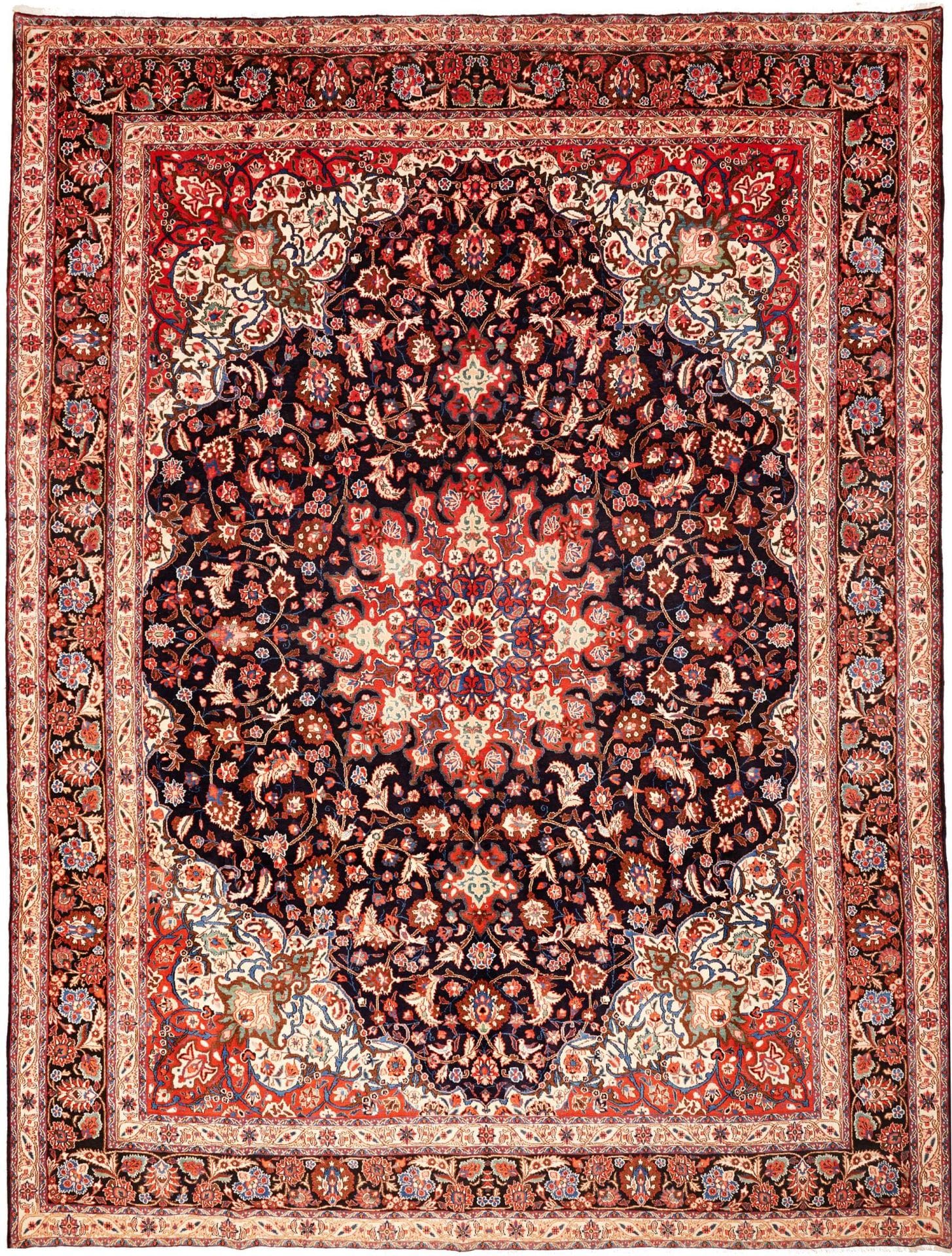 Moud Teppich 313 x 410cm floral, Schurwolle, handgeknüpft, Perserteppich