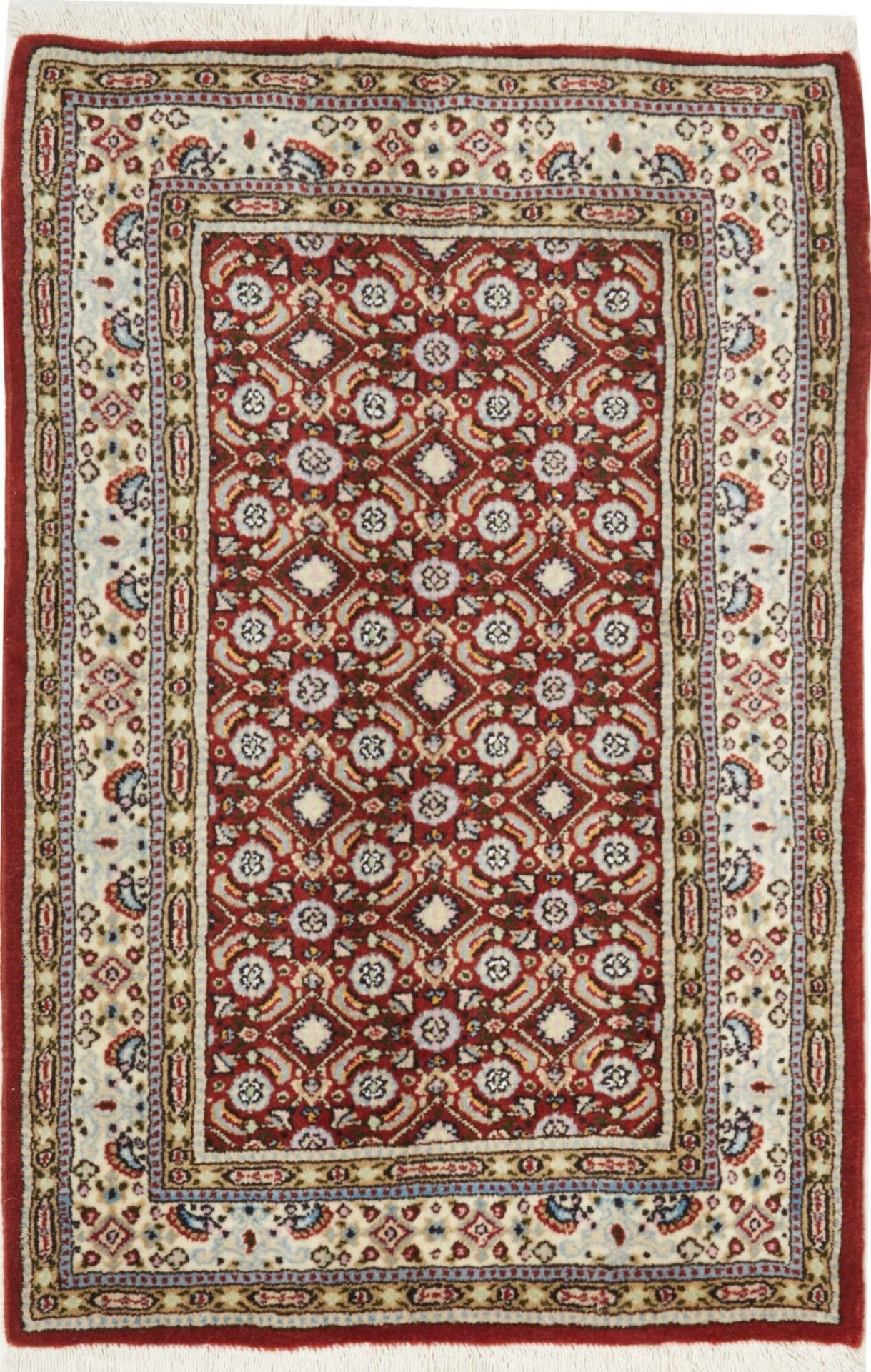 Moud Teppich 63 x 93 cm, florales Muster, handgeknüpft, Perserteppich