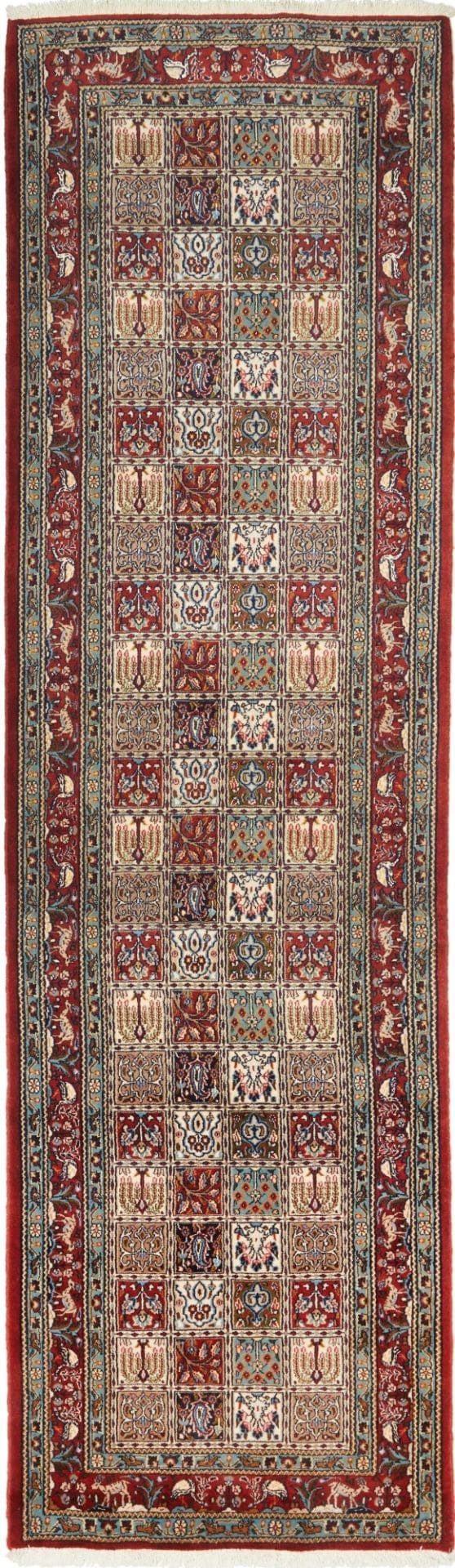 Moud Teppich 83 x 288 cm, florales Design, Schurwolle, handgeknüpft