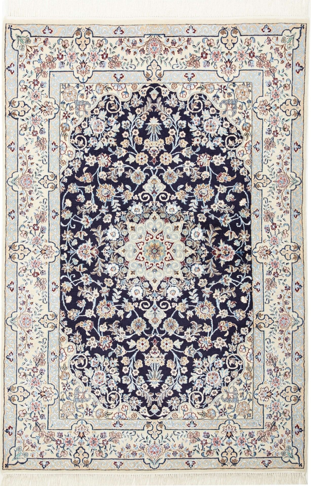 Nain 6La 106 x 155cm Perserteppich handgeknüpft, florale Muster