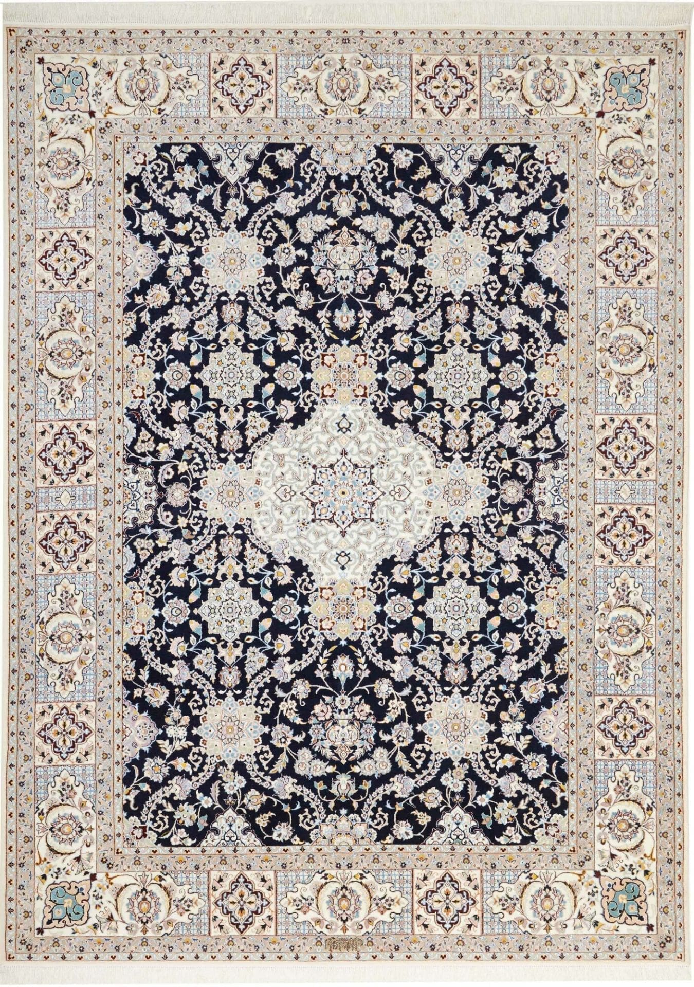 Nain 6La 183 x 246cm, florales Muster, Schurwolle, handgeknüpft