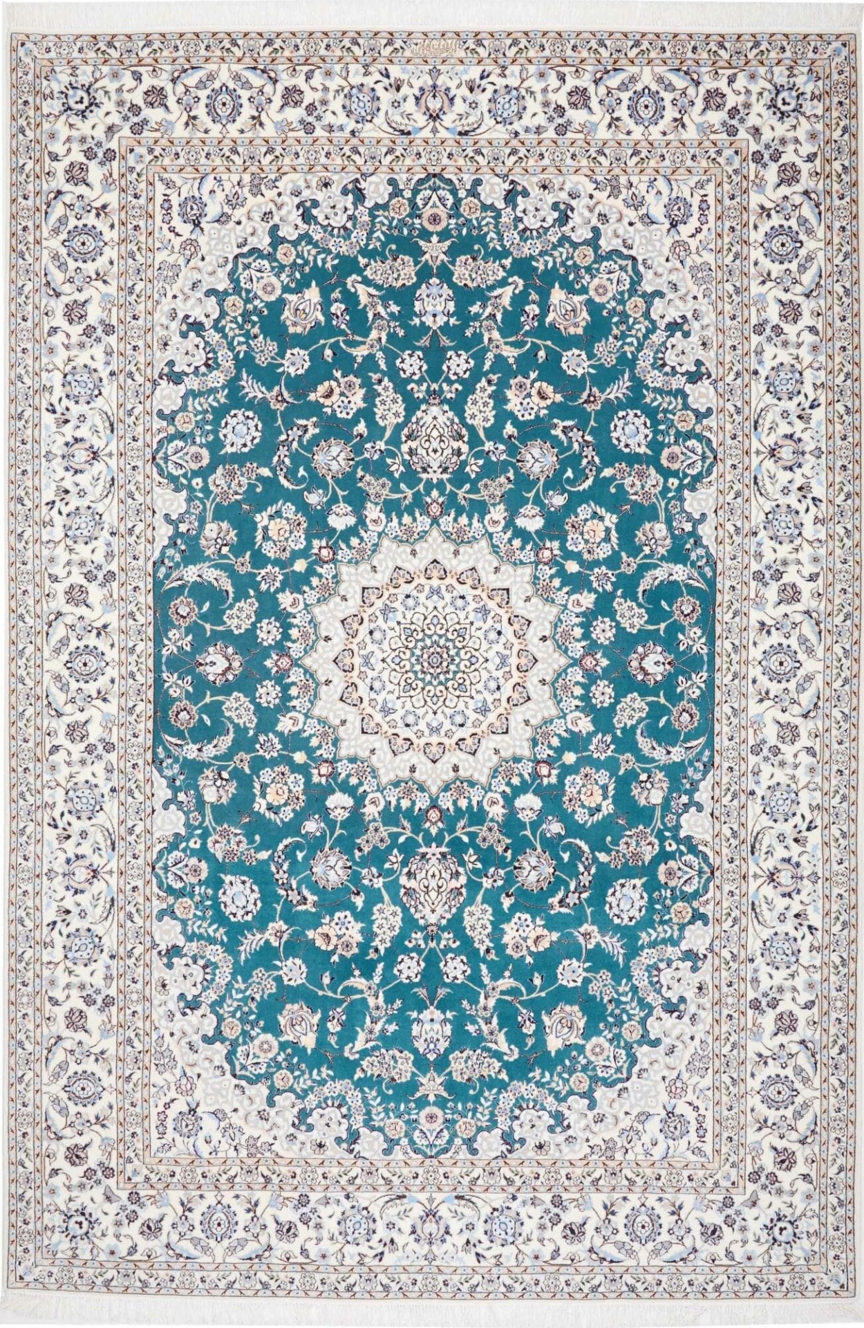 Nain 6La 206 x 303cm Perserteppich handgeknüpft, florale Muster