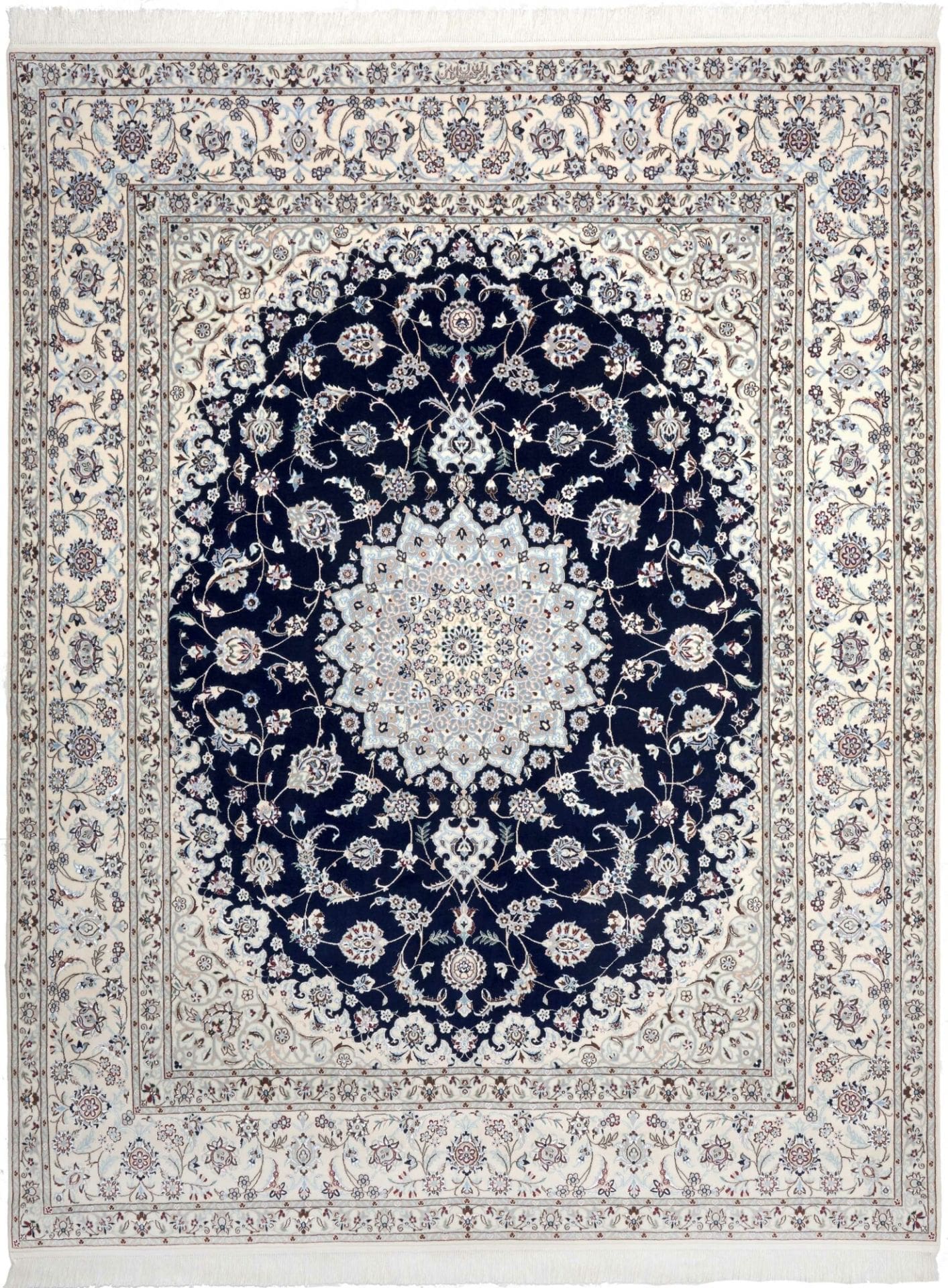 Nain 6La 208 x 261cm Perserteppich, florales Muster, handgeknüpft