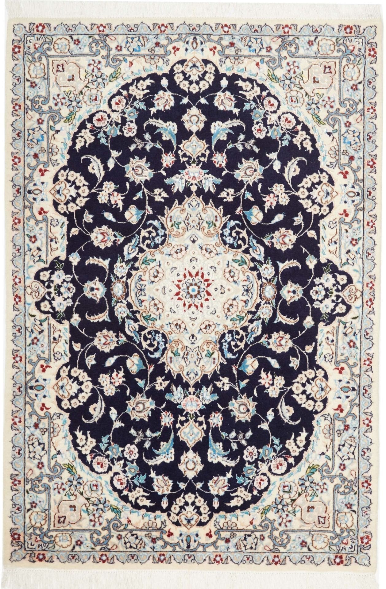 Nain 6La 84 x 120cm | Florale Muster | Handgeknüpfter Perserteppich