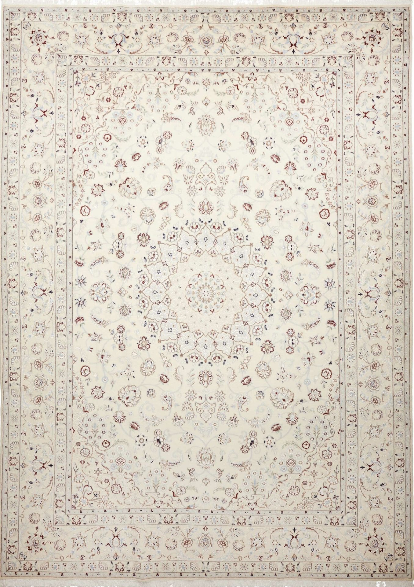 Nain Orientteppich 259 x 355cm, florales Design, handgeknüpft