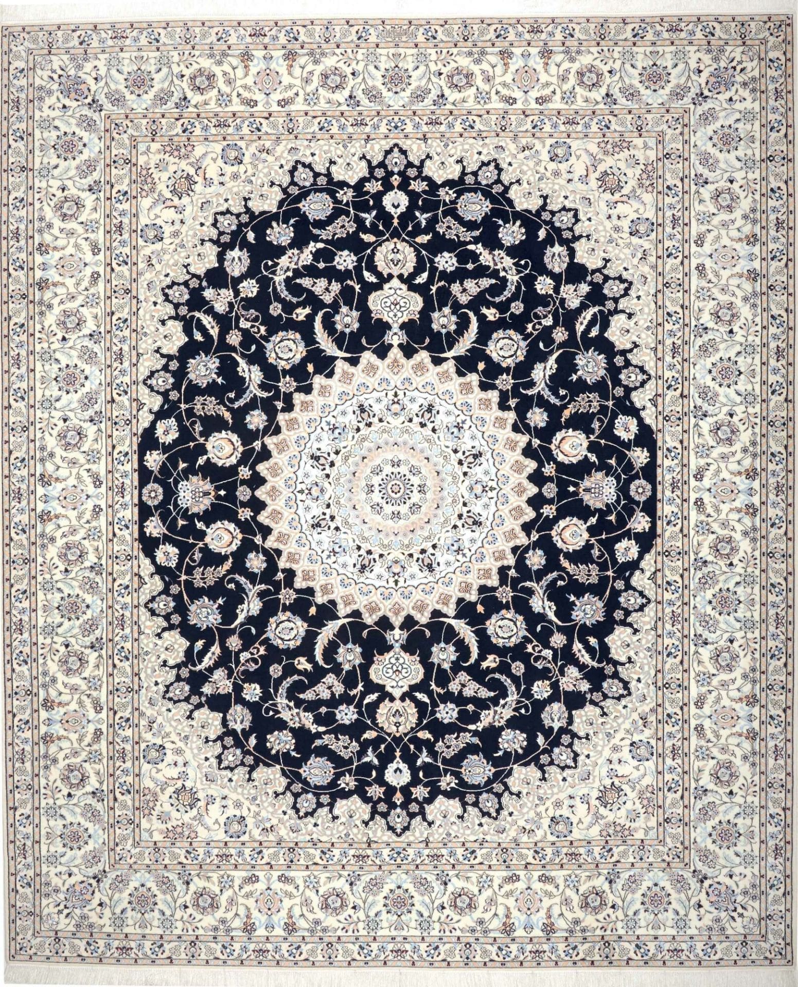 Nain Orientteppich 262 x 310cm, florales Muster, handgeknüpft