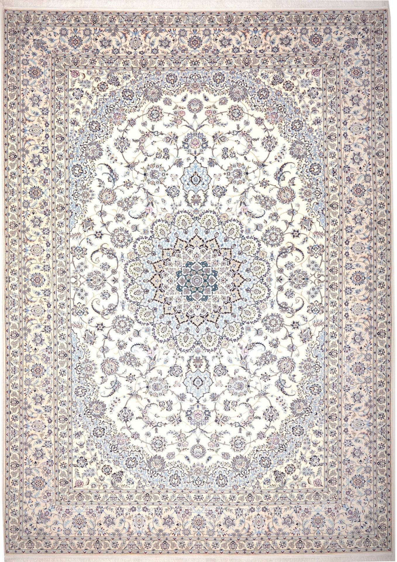 Nain Perserteppich 255 x 356 cm, handgeknüpft, florales Muster