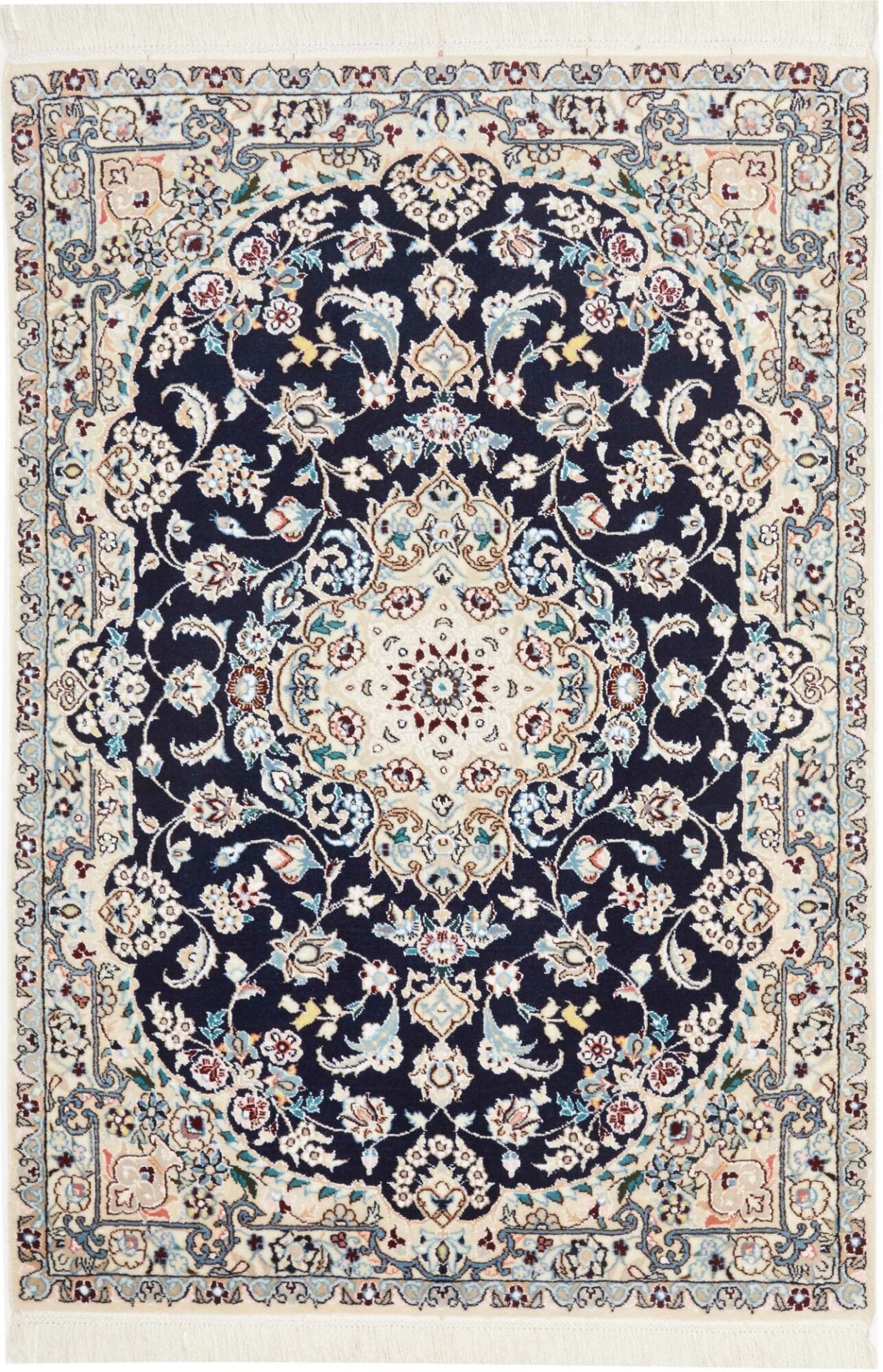 Nain Perserteppich 79 x 115cm, florales Muster, handgeknüpft