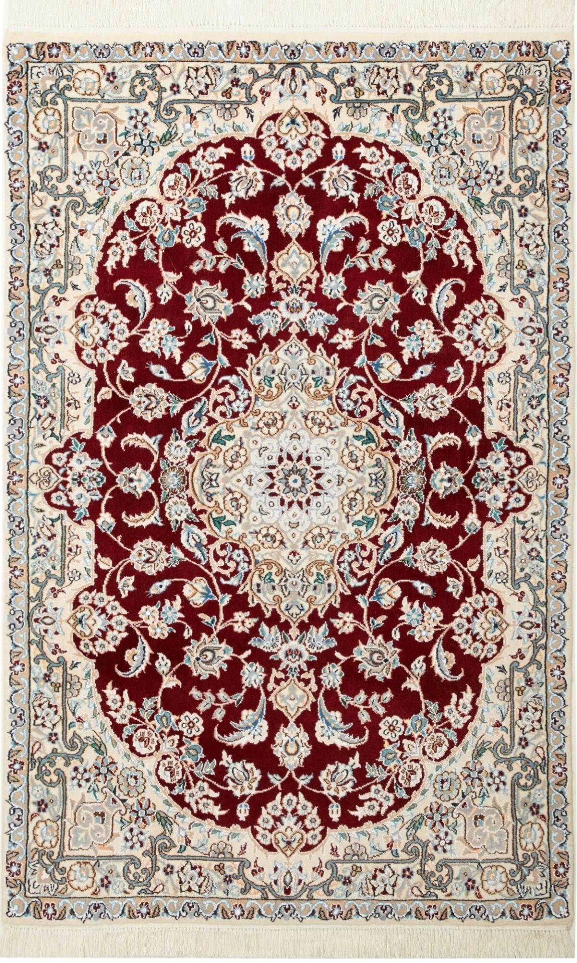 Nain Teppich 100 x 157cm, florale Muster, handgeknüpft