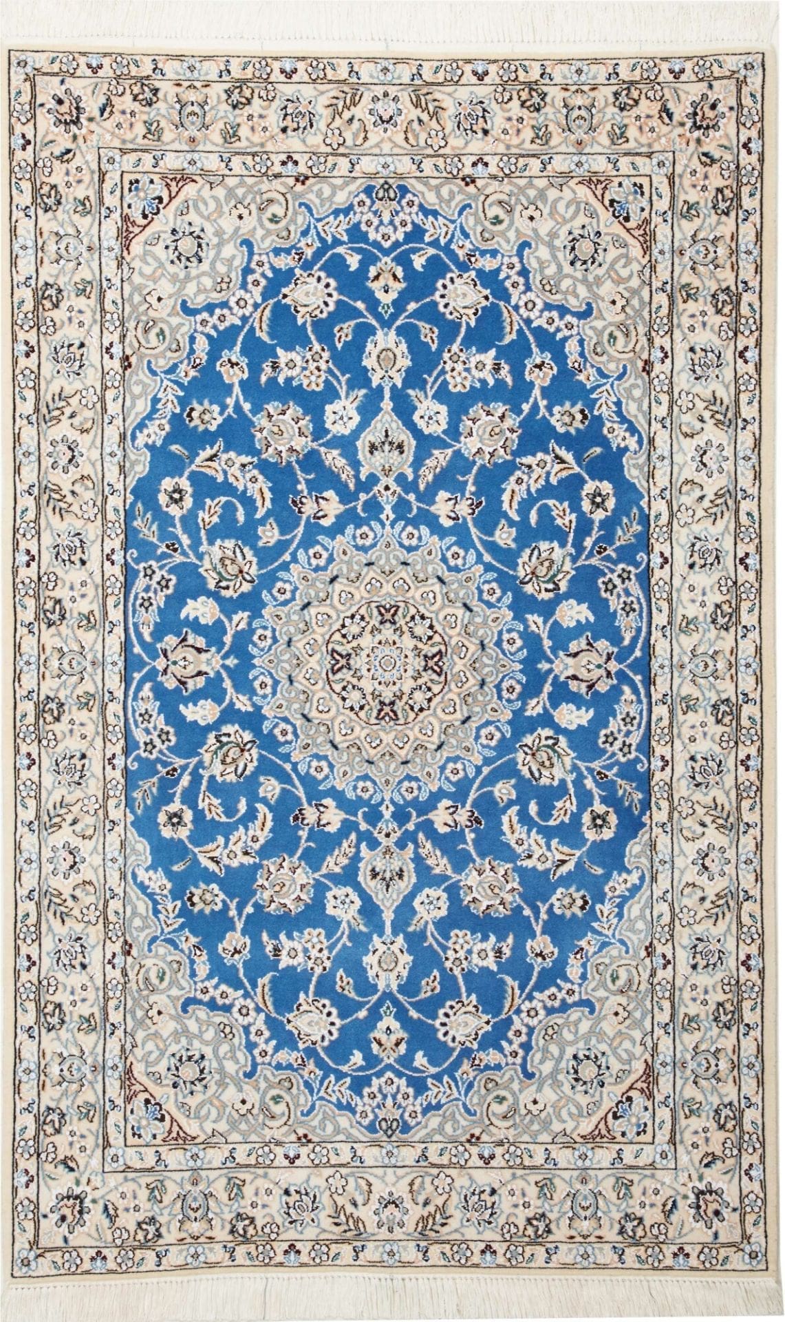 Nain Teppich 103 x 160 cm - florale Muster - handgeknüpft