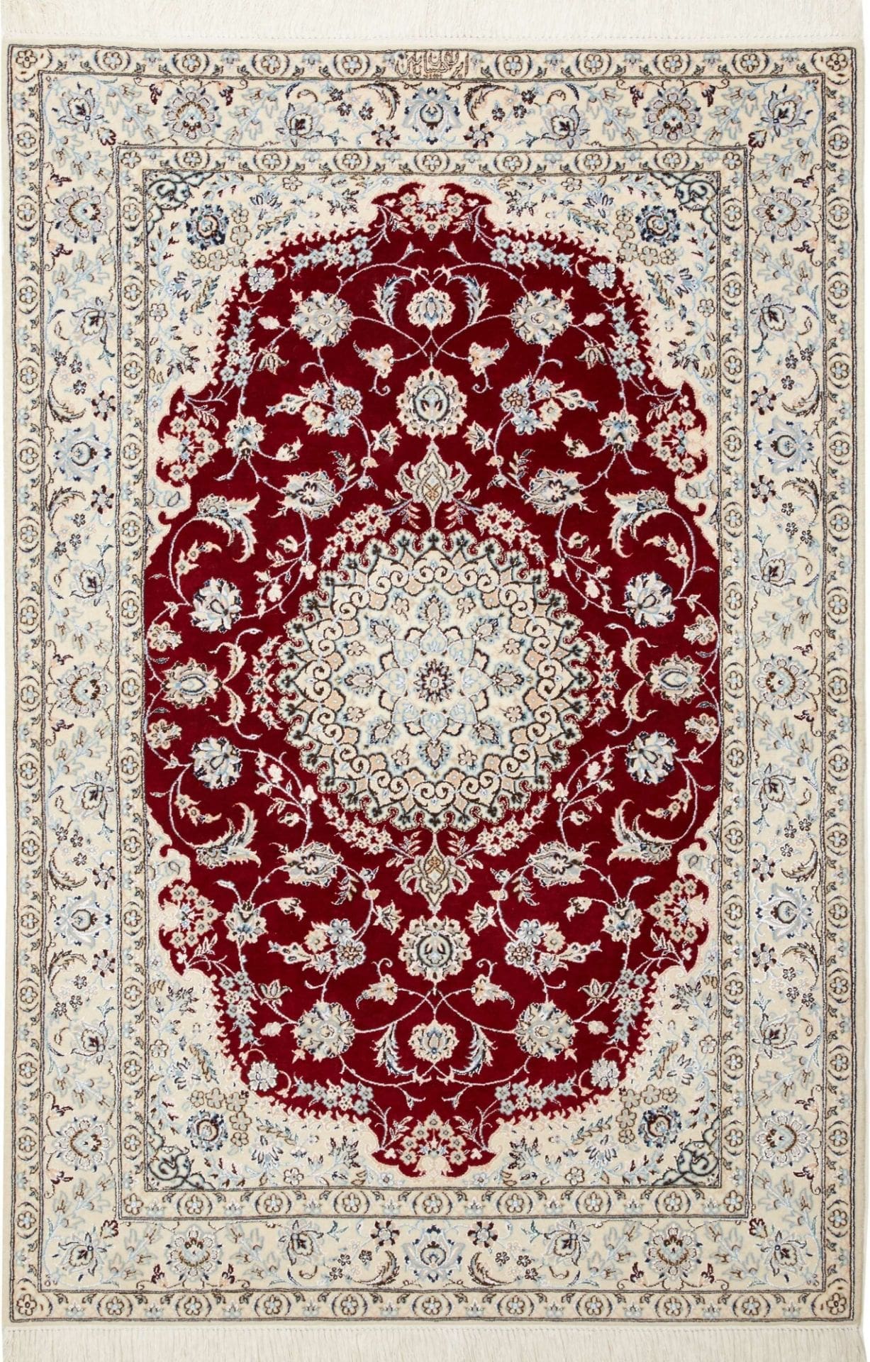 Nain Teppich 110 x 164cm, florales Muster, handgeknüpft