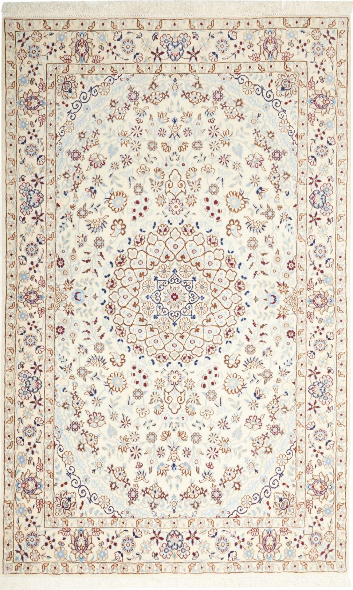 Nain Teppich 131 x 208 cm – Handgeknüpft, florales Design, Perserteppich