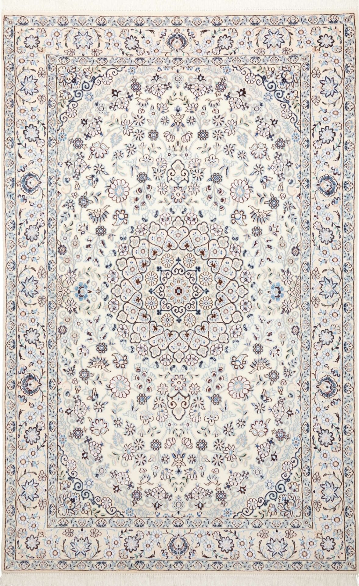 Nain Teppich 138 x 213 cm, florale Muster, handgeknüpft