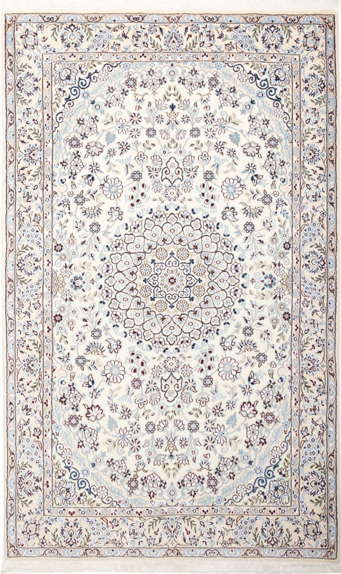 Nain Teppich 138 x 218 cm - florale Muster - handgeknüpft Perserteppich
